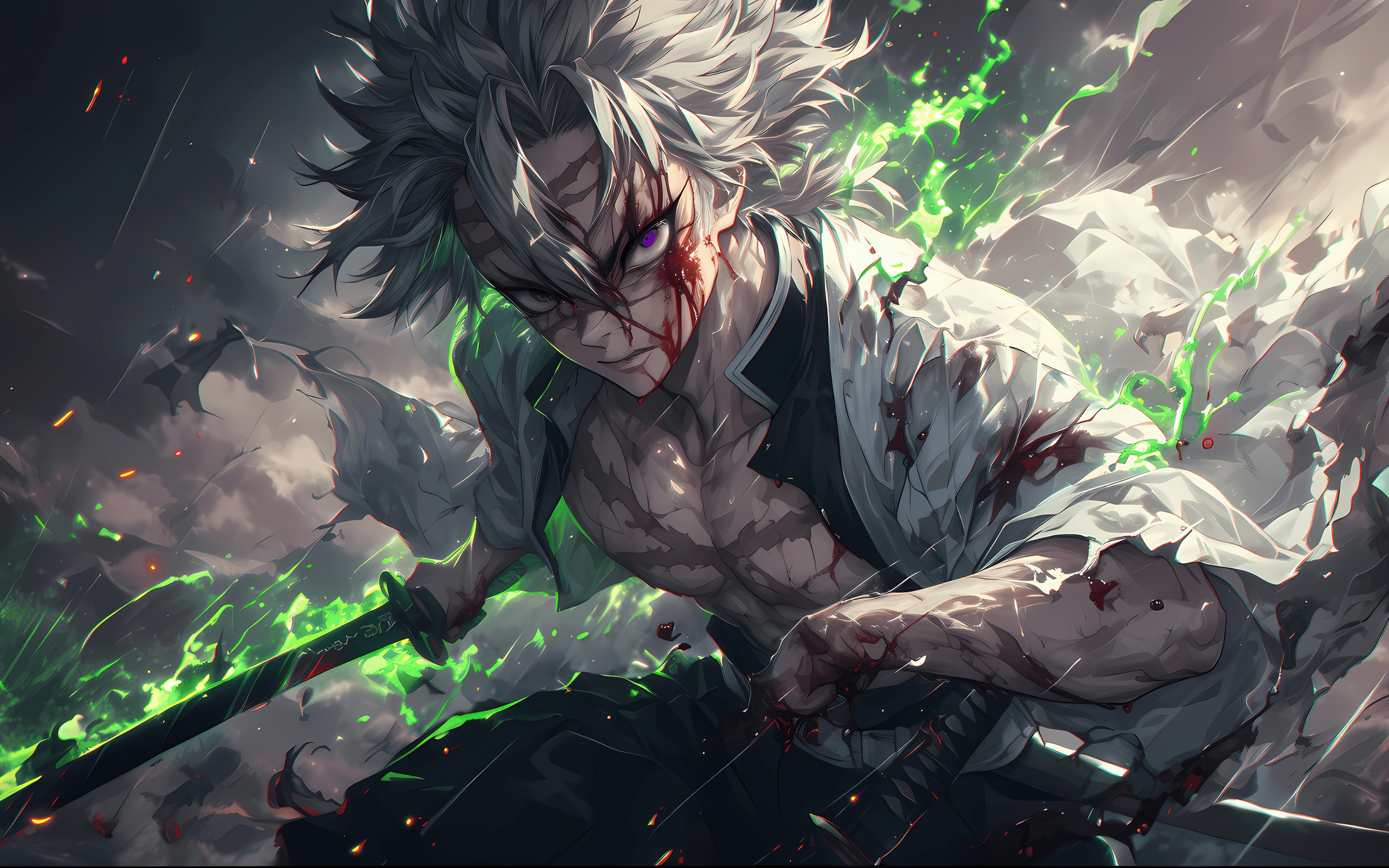 Sanemi Shinazugawa Wallpaper 4K, AI art, 5K