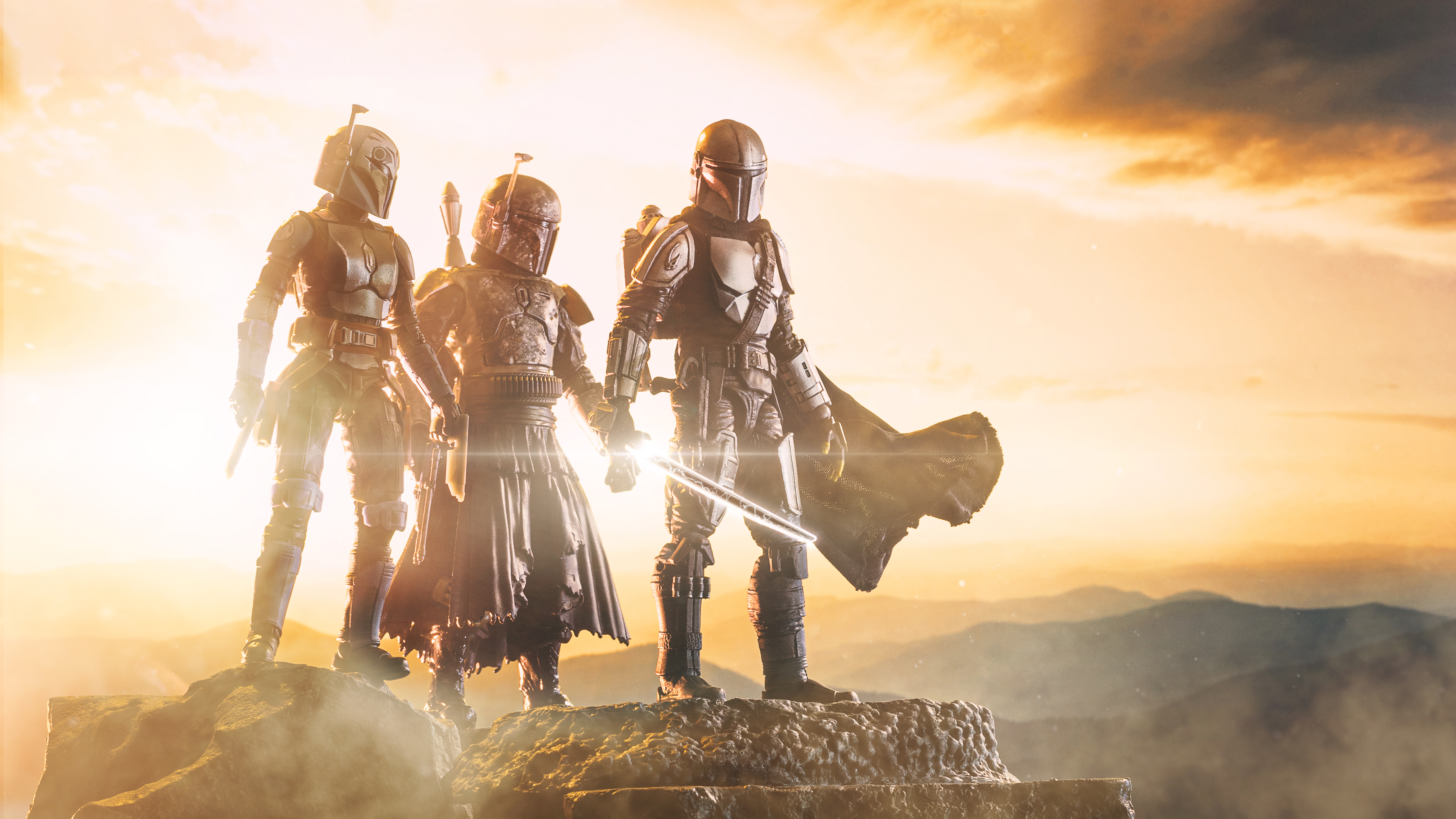 Download Star Wars Bo Katan Kryze The Mandalorian (TV Show) The Mandalorian (Character) Boba Fett Man Made Toy 4k Ultra HD Wallpaper By Marcelo David