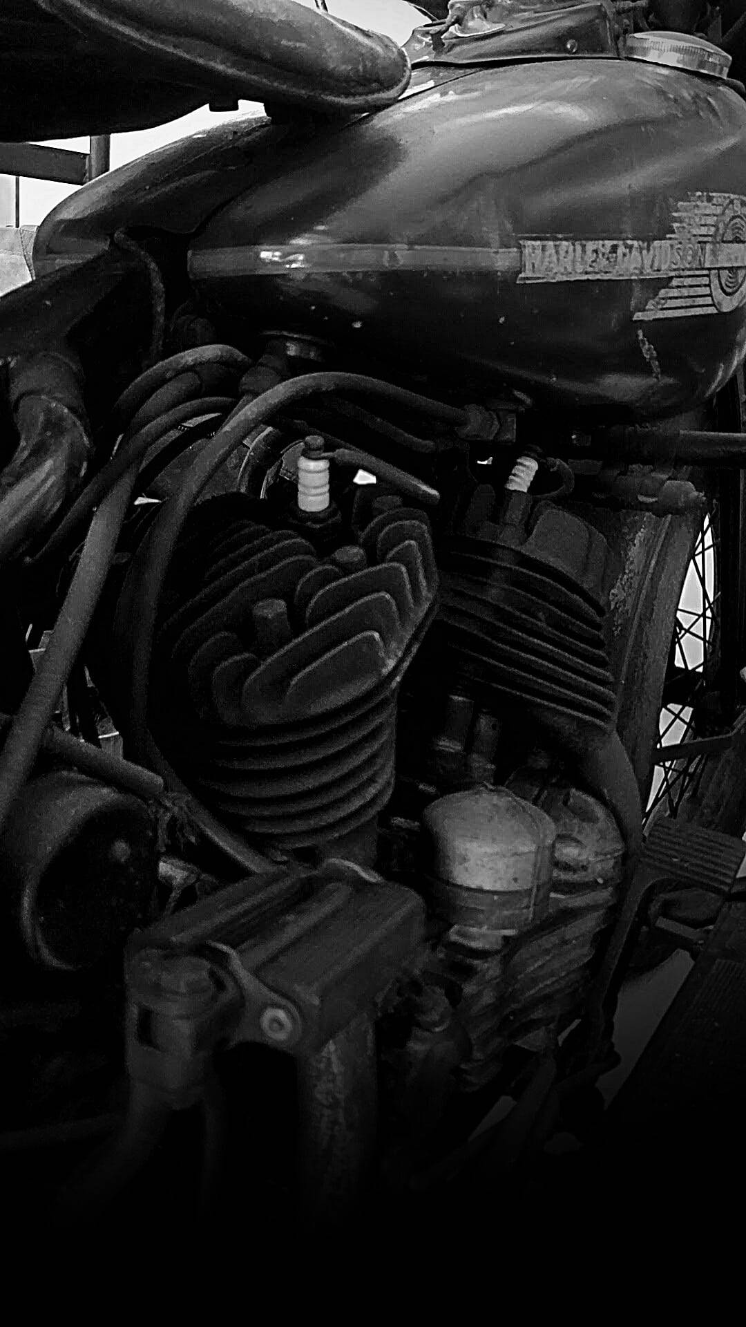 Download Black Engine Harley Davidson Mobile Wallpaper