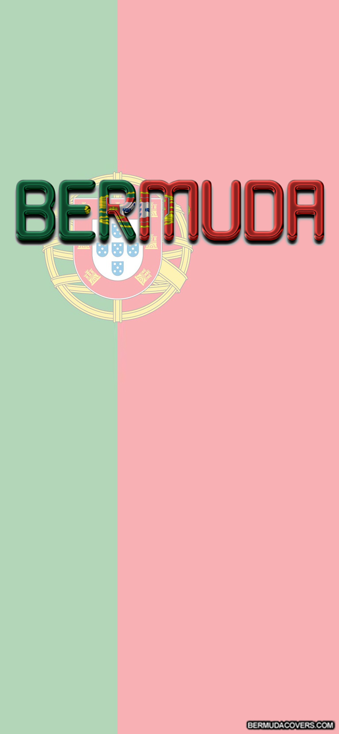 Bermuda Portugal Flag Letters Facebook Cover & Phone Screen