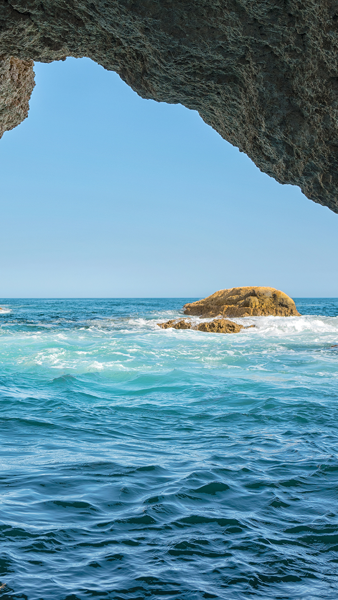 Picture Portugal Algarve Sea Crag Nature 1080x1920