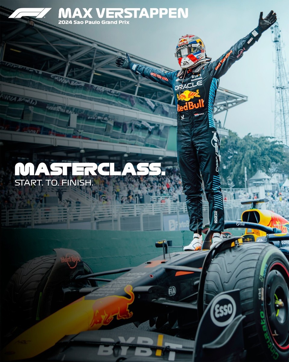 Max Verstappen 2024 Sao Paulo Grand Prix Winner 8x10 Formula 1 Racing Photo