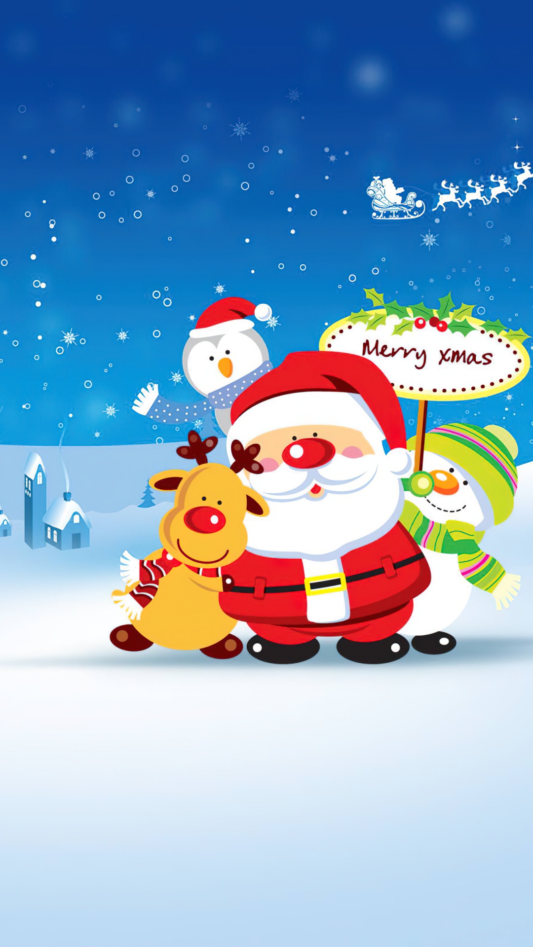Merry Xmas Wallpaper 4K, Santa Claus, Illustration