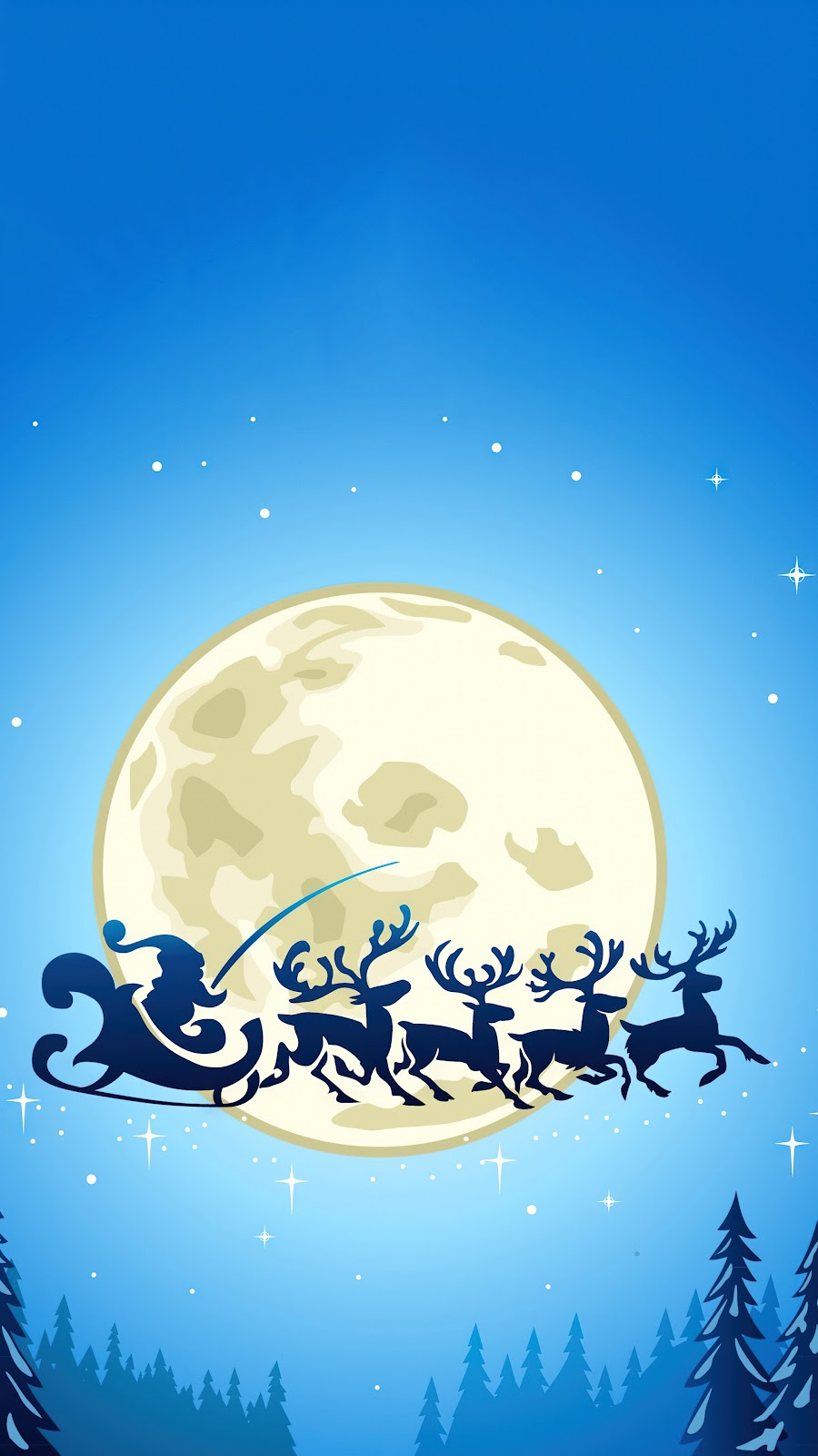 Santa Claus Reindeer Sleigh Christmas Mobile Walls