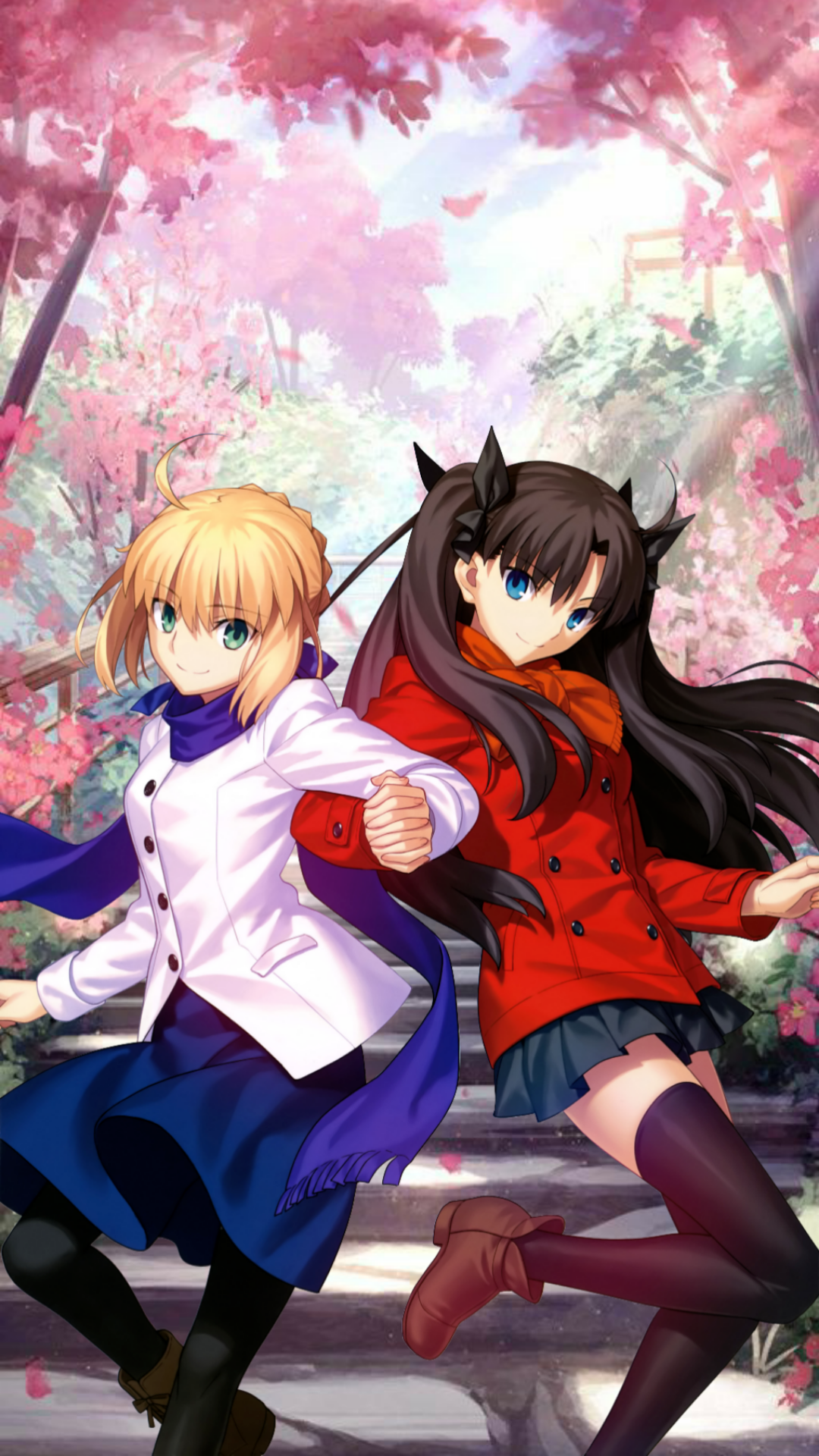 Rin and Saber phone wallpaper