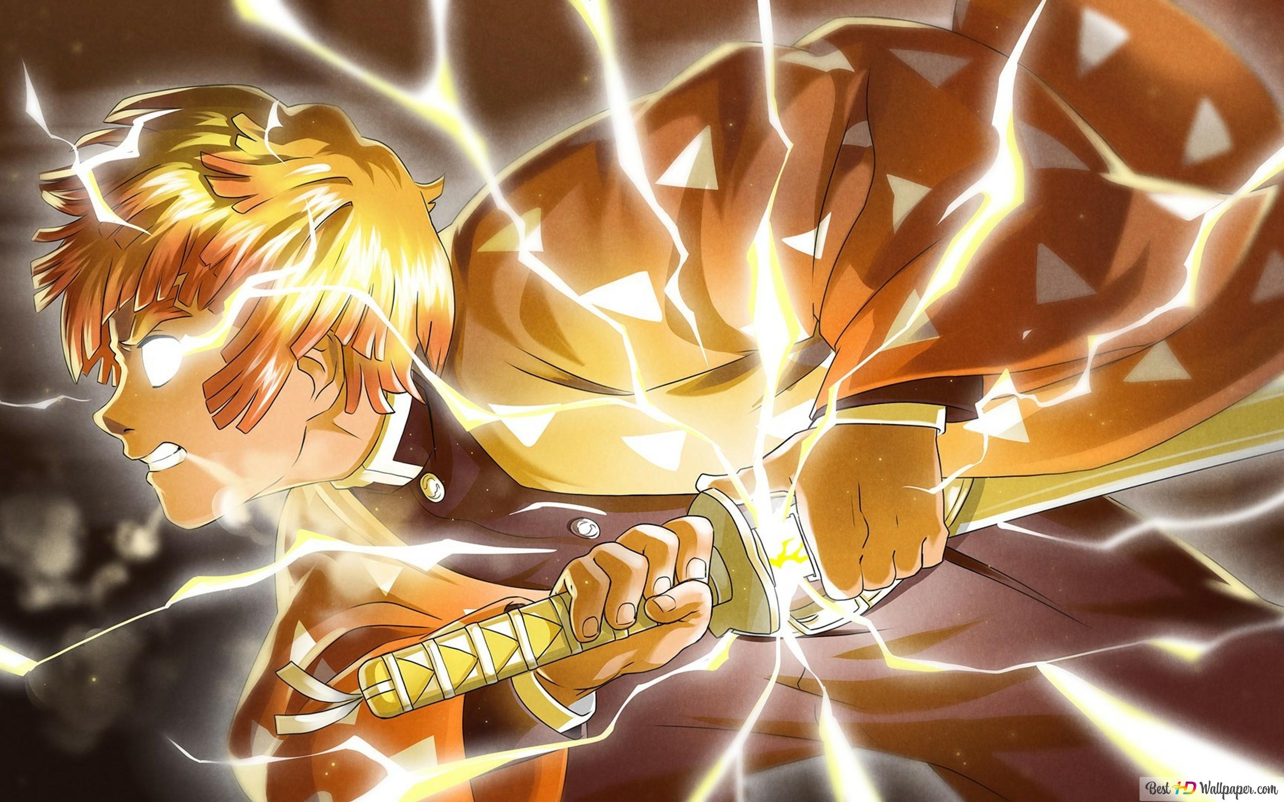 Demon slayer: kimetsu no yaiba zenitsu agatsuma shines 4K wallpaper download