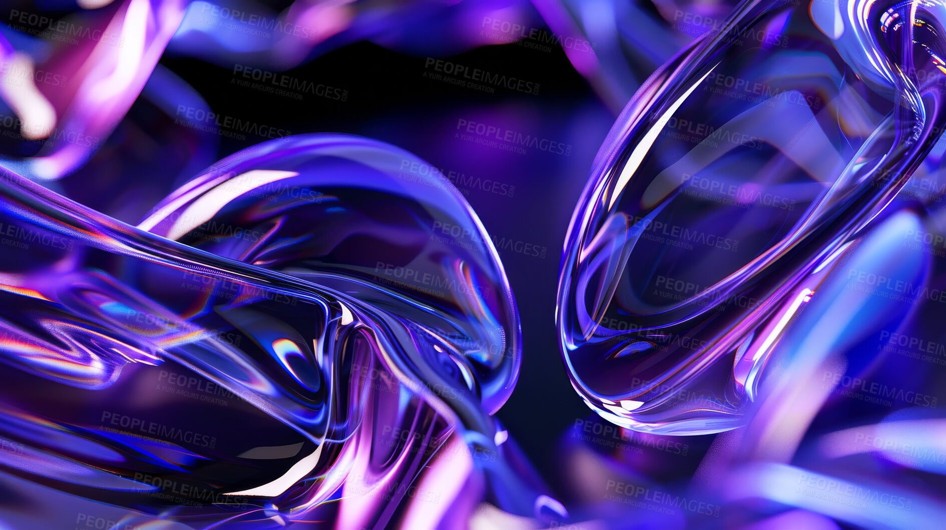 Bright, fluid and liquid with neon for wallpaper or abstract texture, water or design or futuristic. Vivid, pattern and energy or matter with fractal for background, creative or art with technology