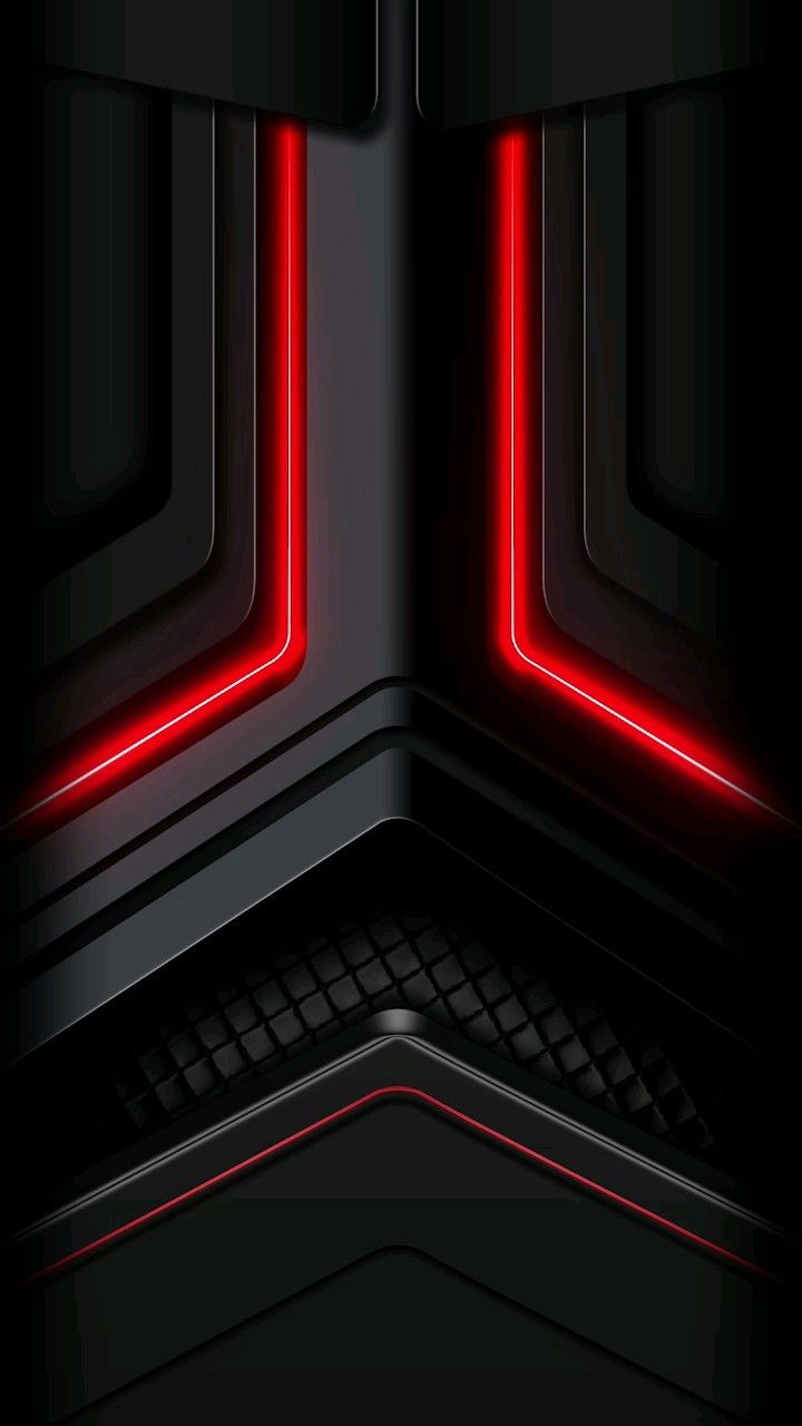 Abstract Black and Red Neon Lights Wallpaper