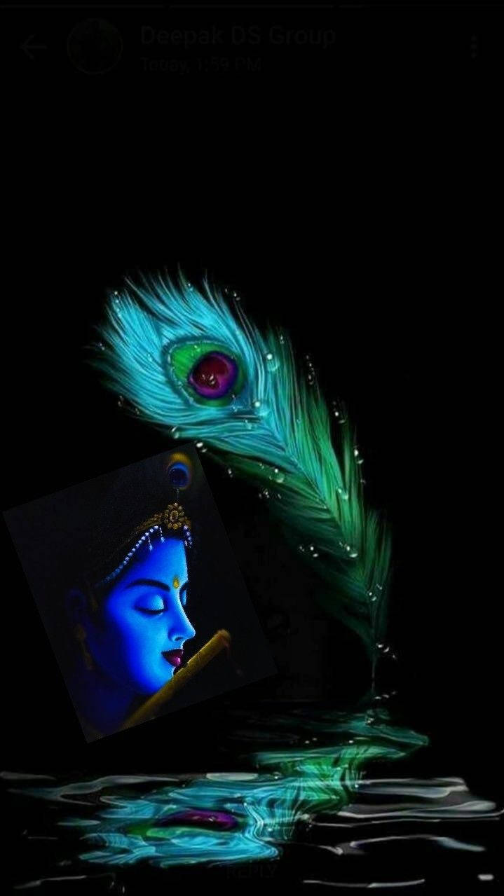 Download Krishna HD Dark And Blue Wallpaper