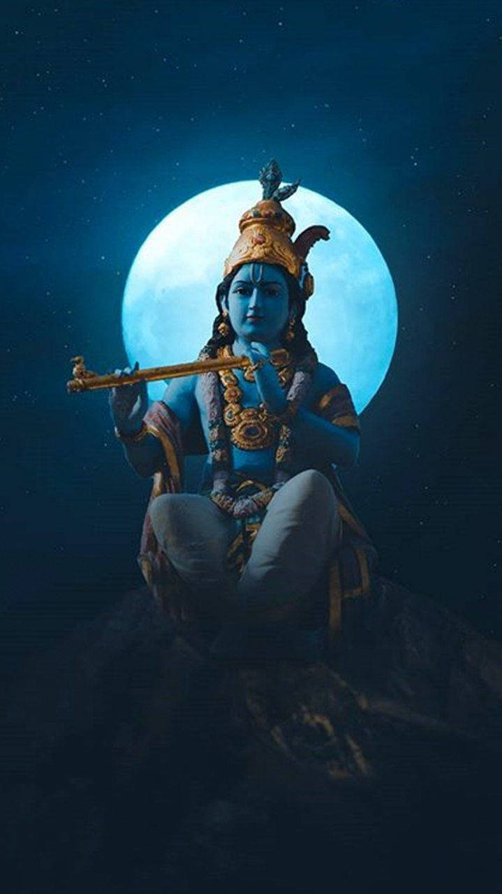 Download Krishna Phone Blue Moon Wallpaper