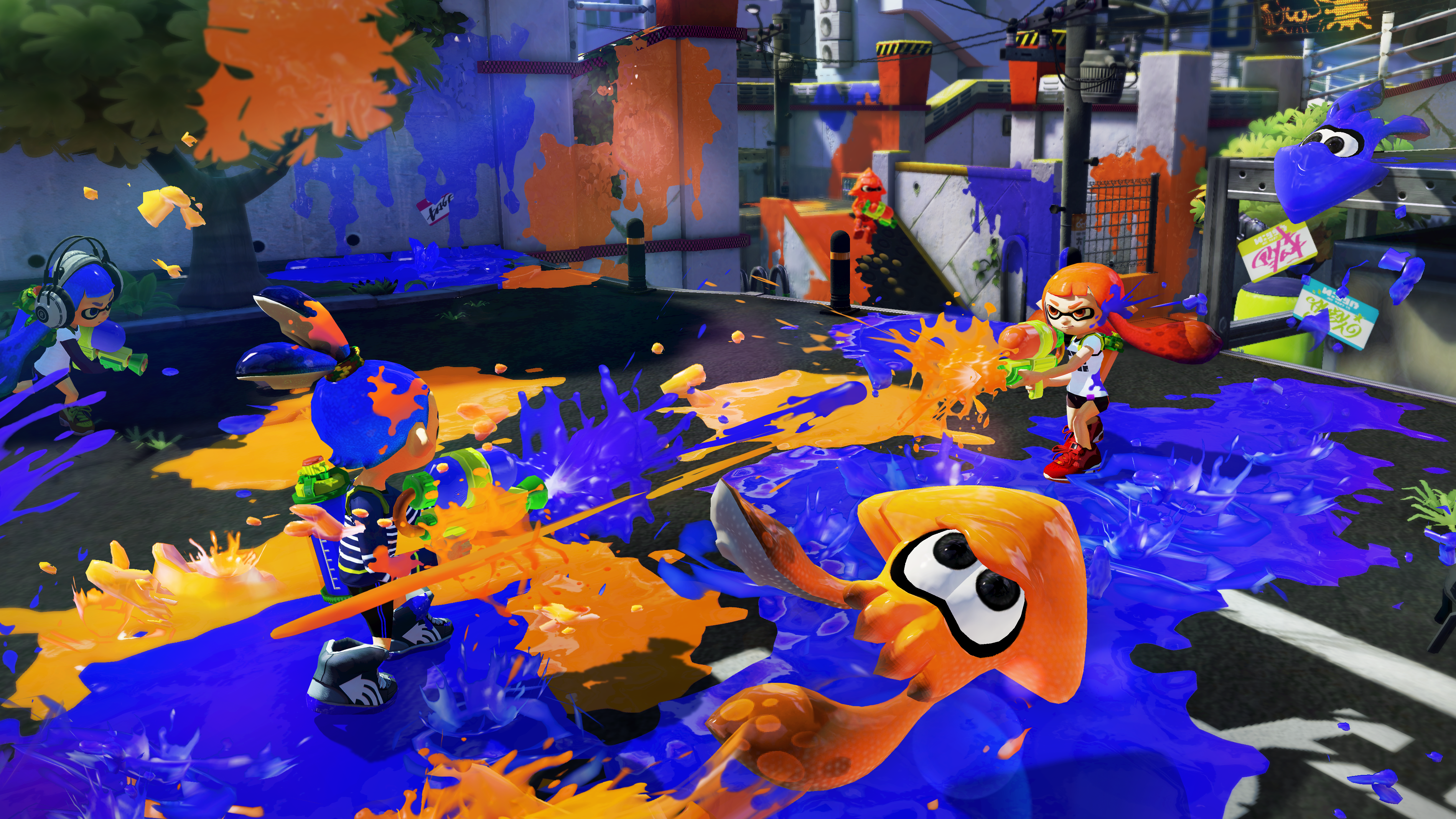Vibrant Splatoon HD Wallpaper Battle Action
