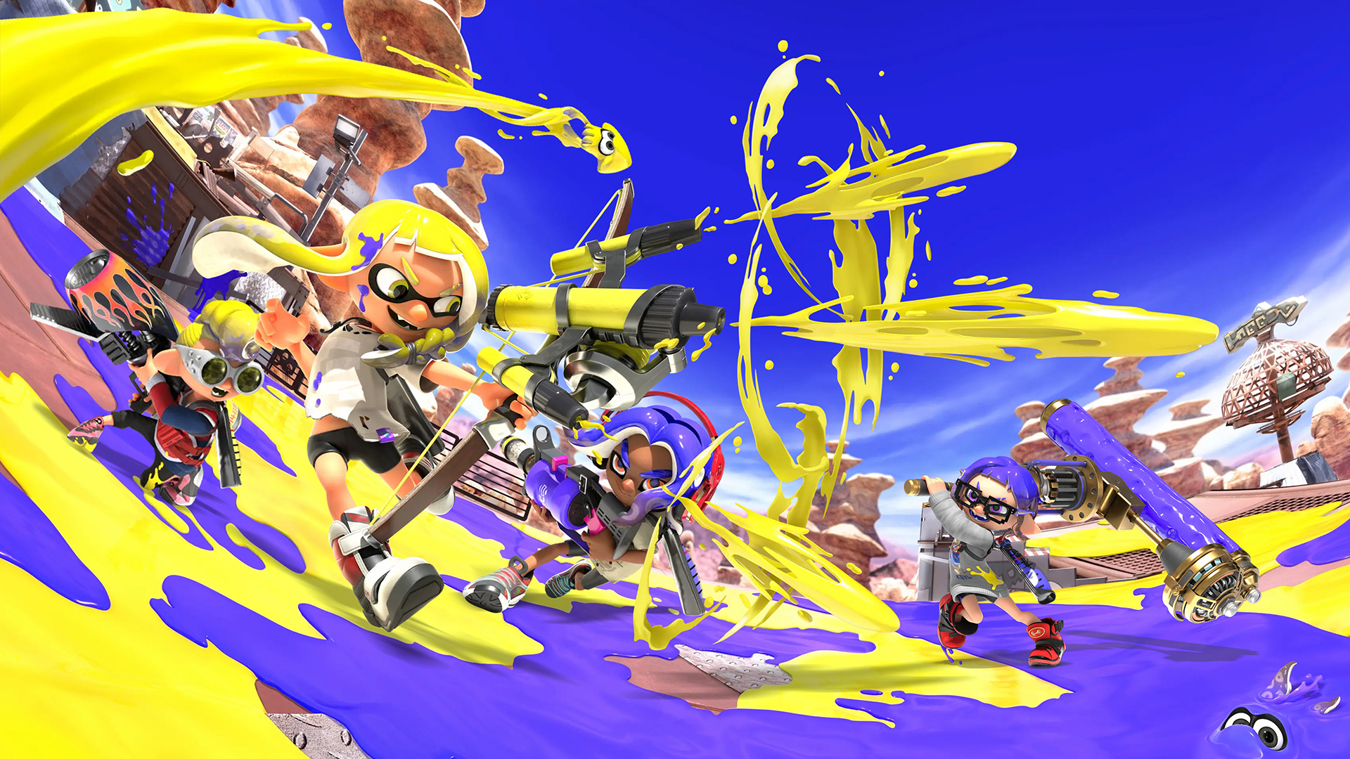 Splatoon 3 Key Art Wallpaper with Monocle