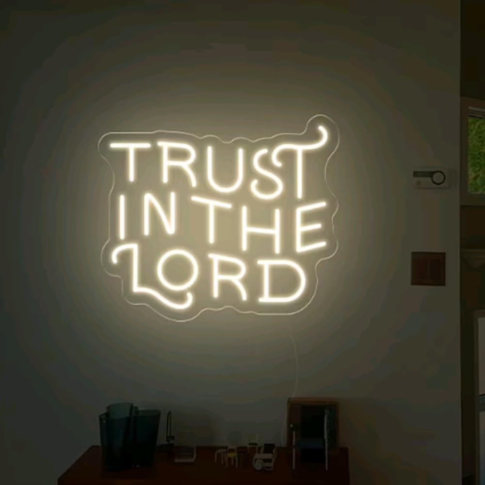 Amazon.com, Trust In The Lord handmade Neon Sign, Bible Verse LED Decor, Gift For Christians, Jesus Lover Gift, Religious Led Sign Size: 15inch, Tools & Home Improvement