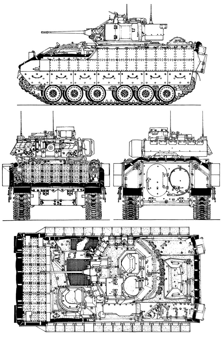 M3 Bradley Blueprint free blueprint for 3D modeling