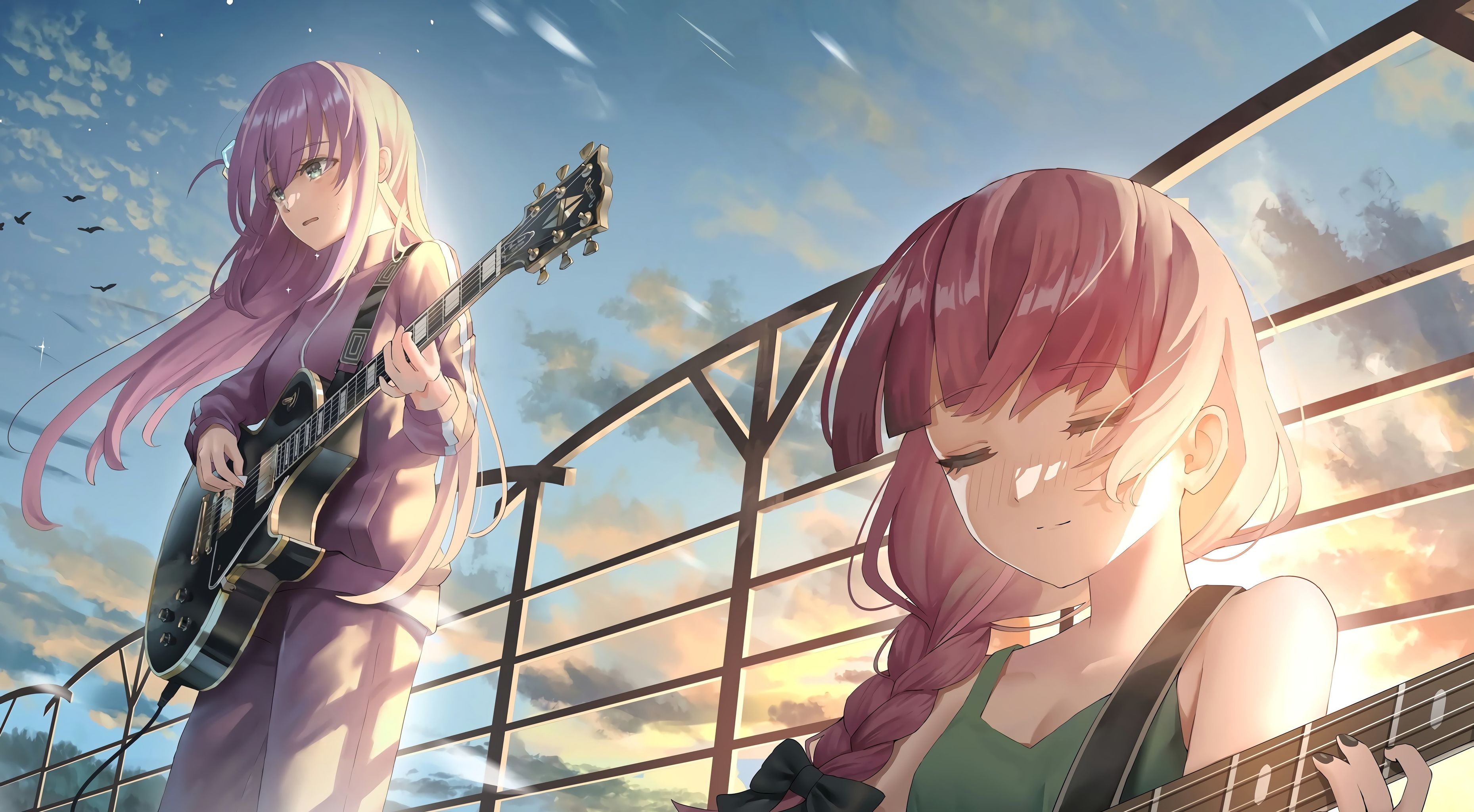 Download Hitori Gotou Kikuri Hiroi Anime Bocchi The Rock! HD Wallpaper