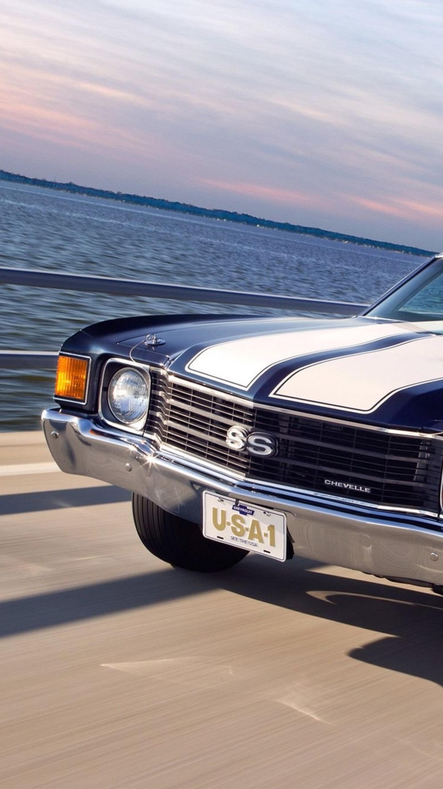 Wallpaper wallpaper cars bridge 1967 chevrolet chevelle ss stripes convertible 1440x2560 QHD from arashilkis image and screensavers