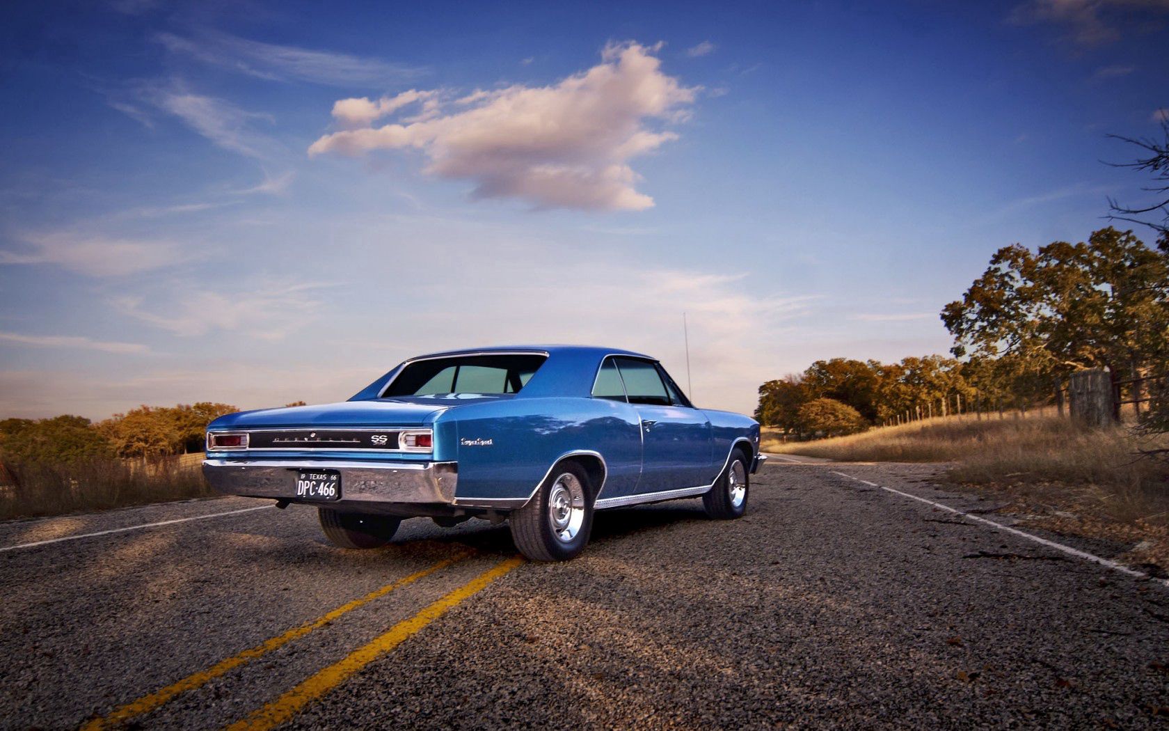 Download wallpaper 1680x1050 chevrolet, chevelle, 1966, rear view HD background