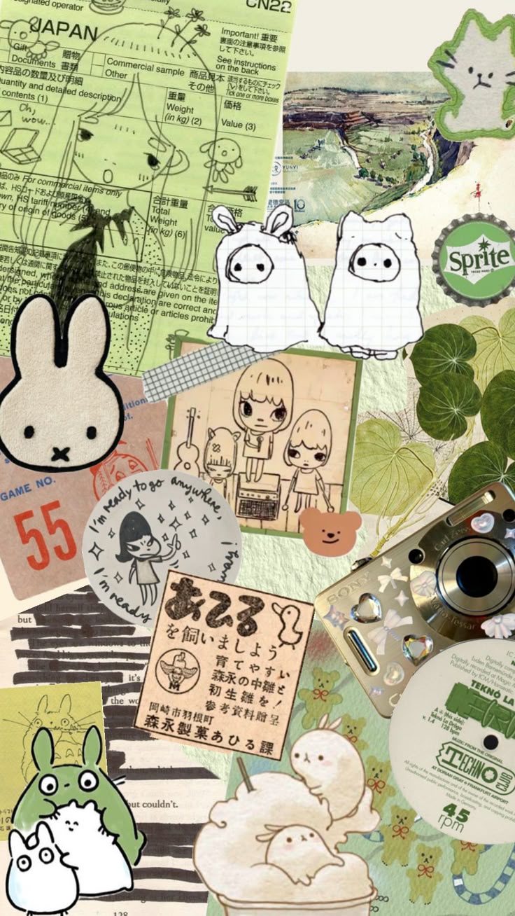 art #wallpaper #vibes #collage #aesthetic #greenaesthetic #kawaii #japancore #pastelgreen