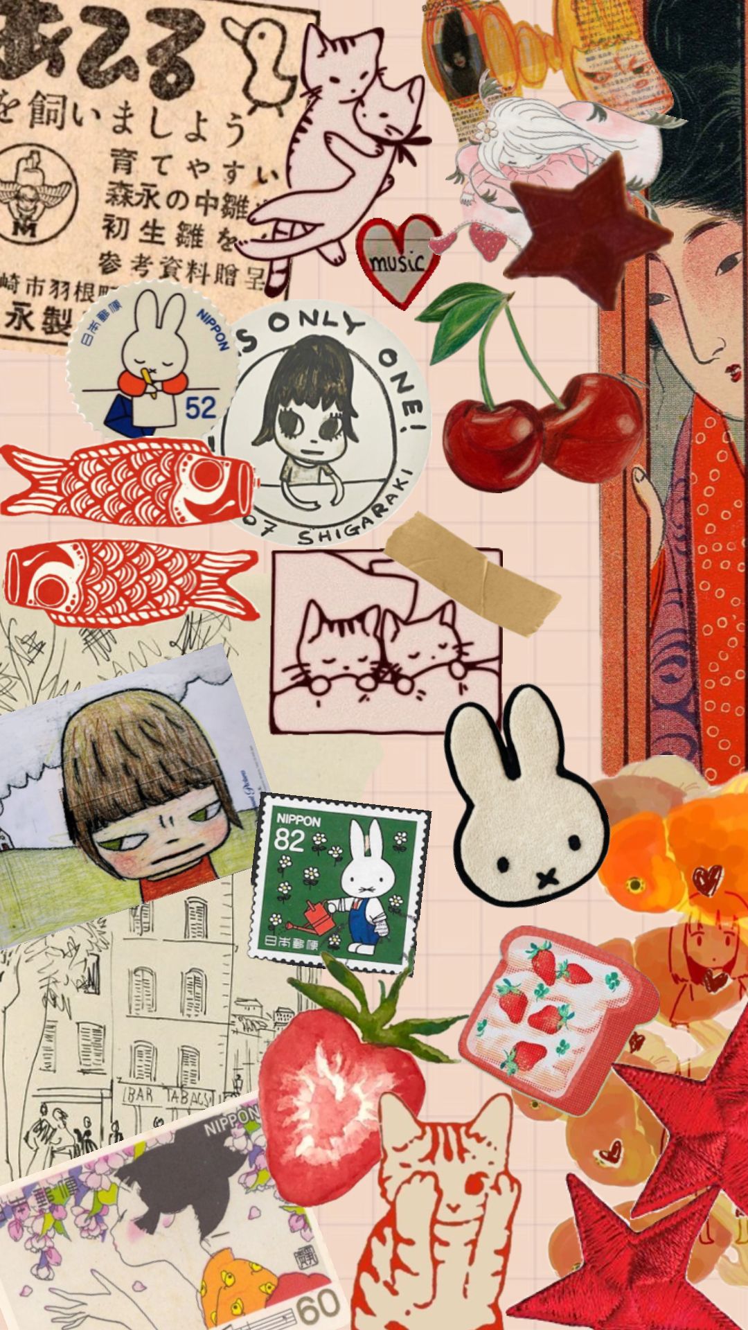 art #wallpaper #vibes #board #aesthetic #collage #red #kawaii #japanaesthetic #japancore #redaesthetic