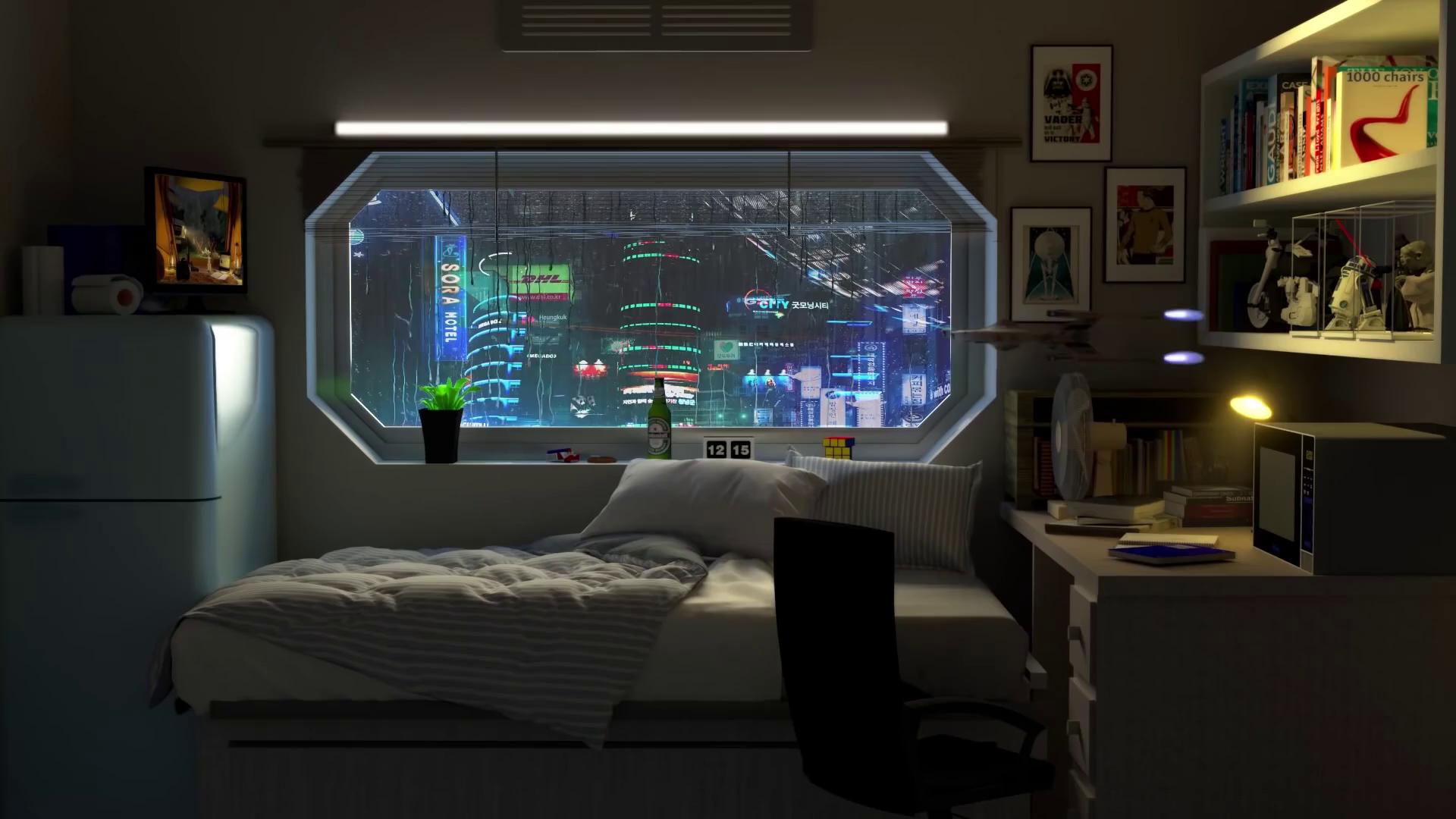 Cyberpunk Bedroom Live Wallpaper