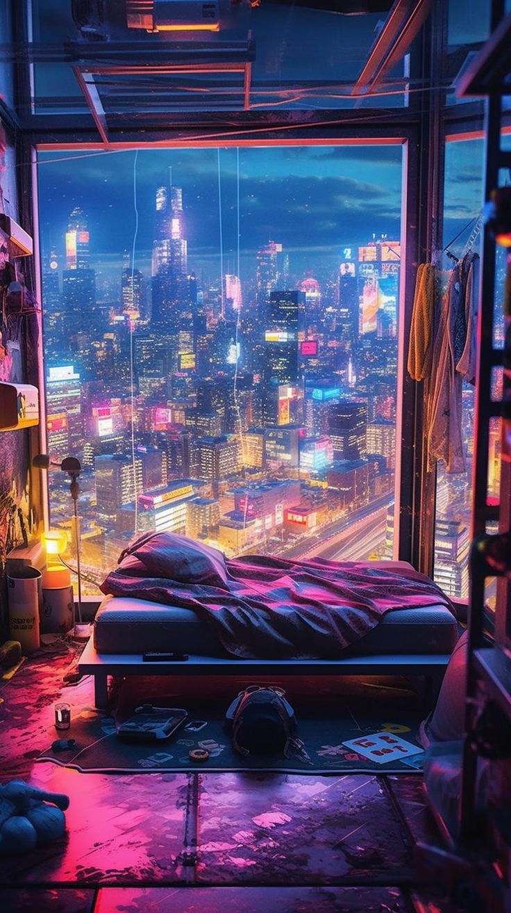 Cyberpunk Bedroom with a View Part 2
