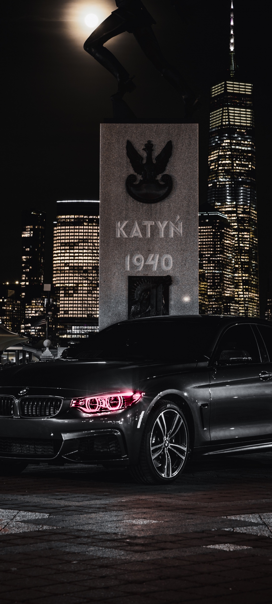 BMW M4 Wallpaper 4K, Black Edition, Angel Eyes, Night