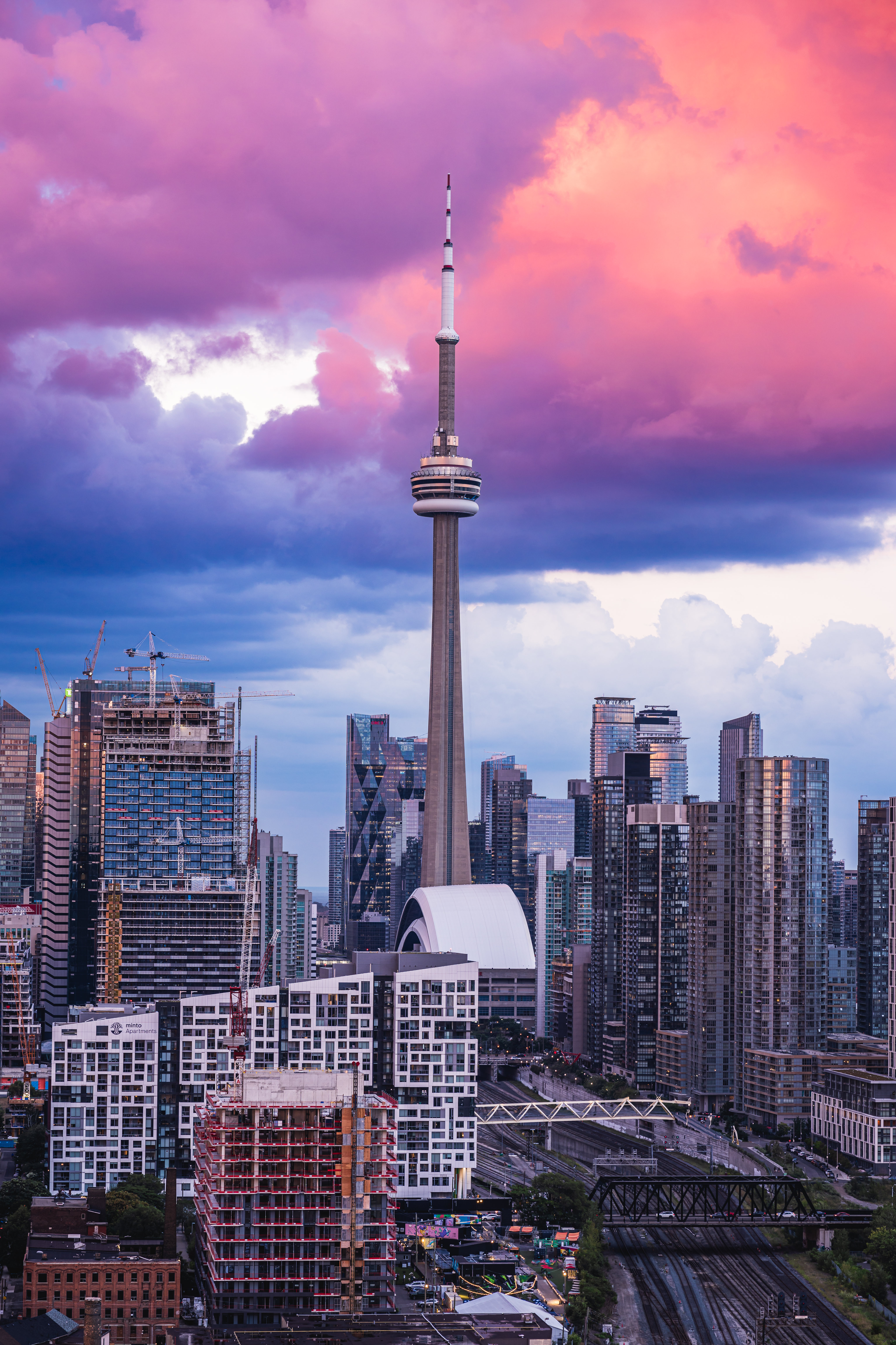 CN Tower Wallpaper 4K, Tourist attraction, Toronto