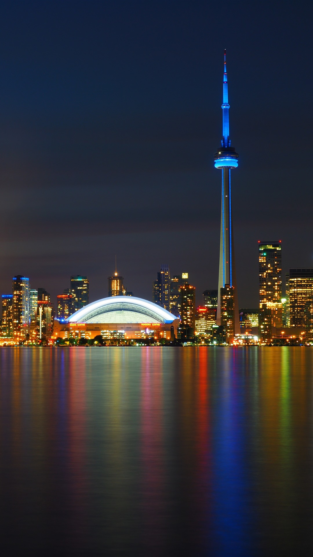 Wallpaper Toronto, Canada, skyscrapers, lights, night, river 5120x2880 UHD 5K Picture, Image