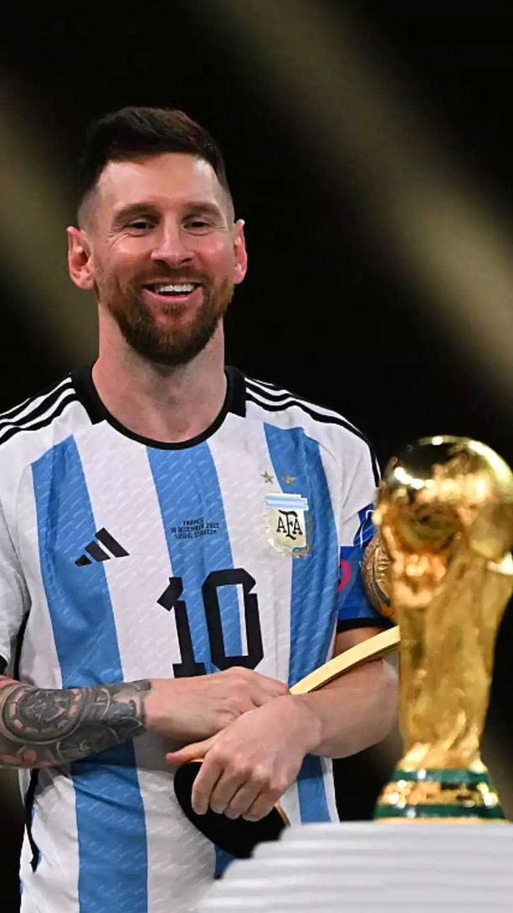 Messi World Cup Trophy Wallpaper