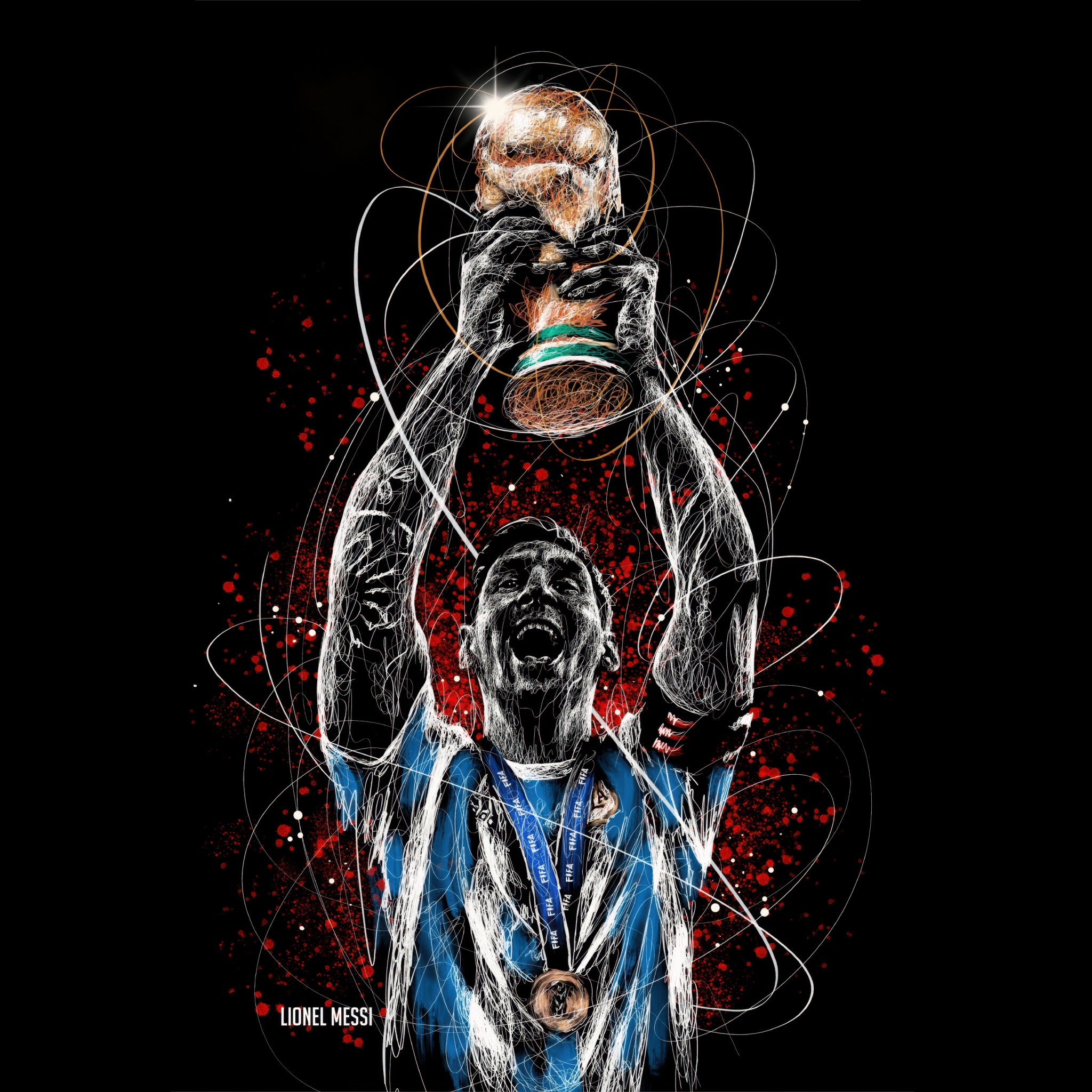 Lionel Messi Wallpaper 4K, World Cup 2022, Black background