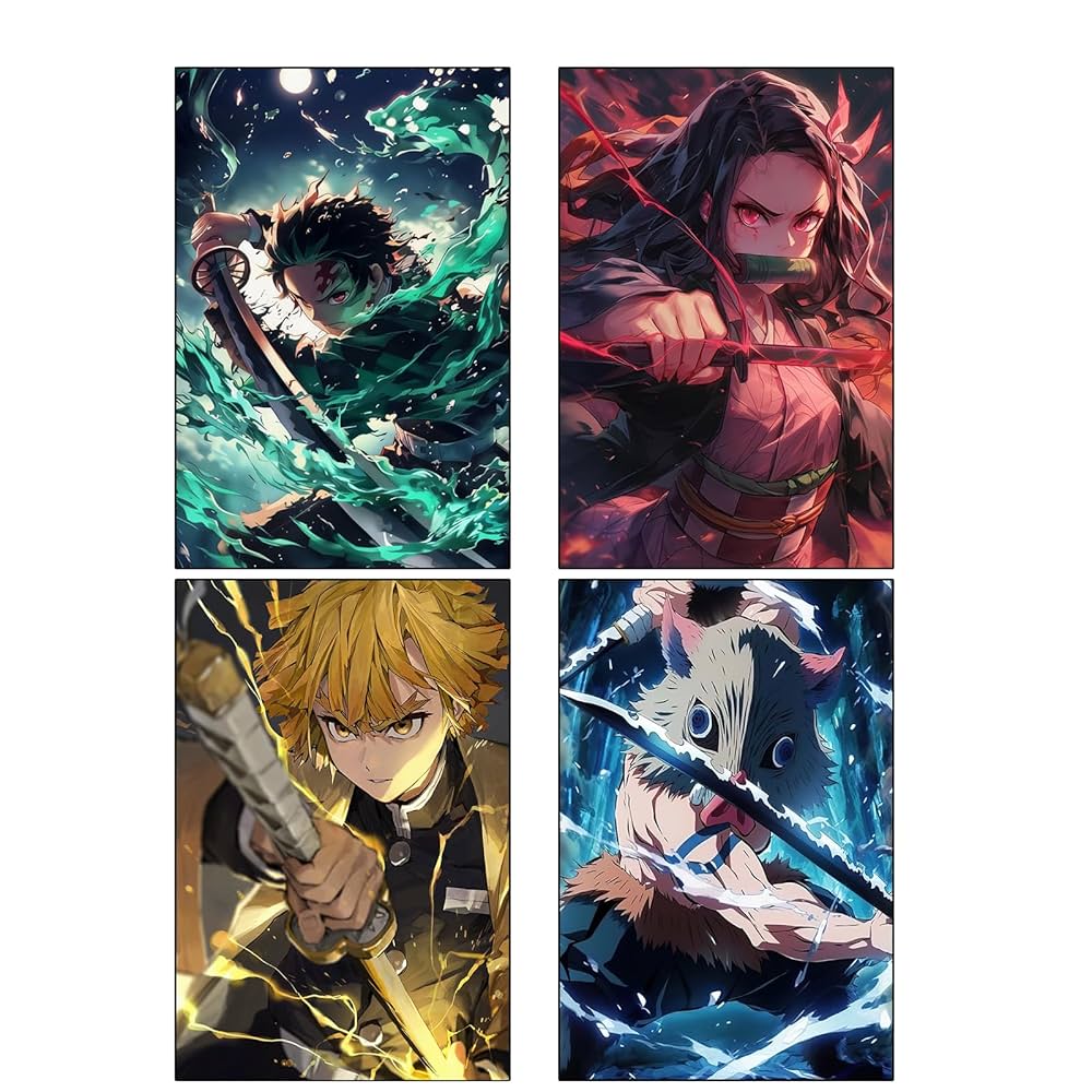 Pieces Anime Demon Poster Slayer Poster Unframed 8x12 Inch Tanjirou Nezuko Zenitsu Inosuke Collage Sets, Amazon.de: Home & Kitchen