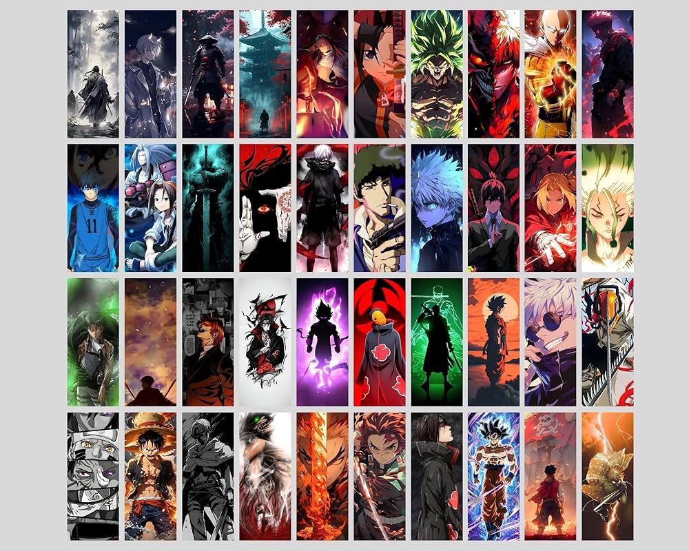 Posters Inc Demon Slayer, Naruto, Death Note, One Piece Anime Posters for Wall, Aesthetic Home Decor Items for Living Room, Birthday Gifts for Men, 300 GSM HD Quality Print, 8x2.5 inch Size