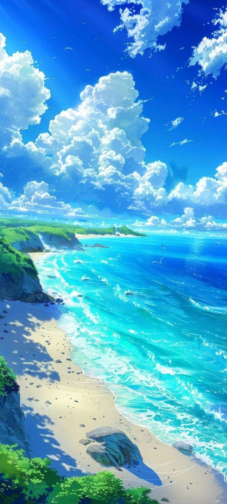 Fantasy Anime Beach Scene