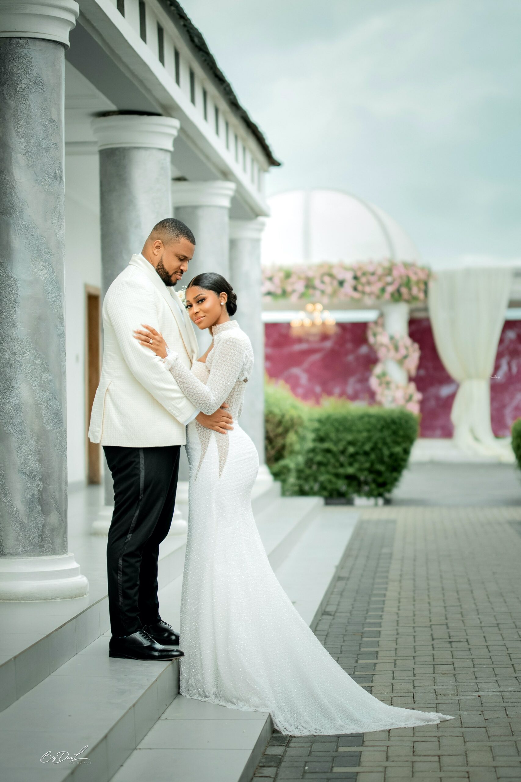 Feel The Magic of Love With Jasmine and Chinedu's White Wedding Photo