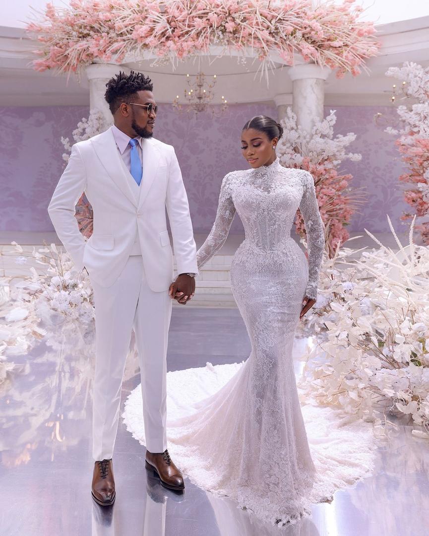 Check Out Veekee James and Femi's Gorgeous Look for Their White Wedding