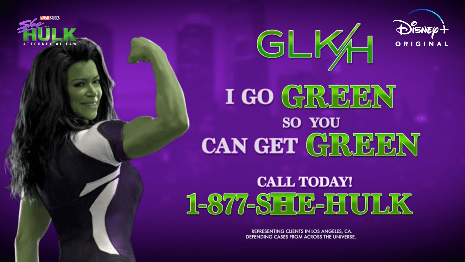 GLK&H Commercial. Marvel Studios' She Hulk Attorney At Law. Disney+