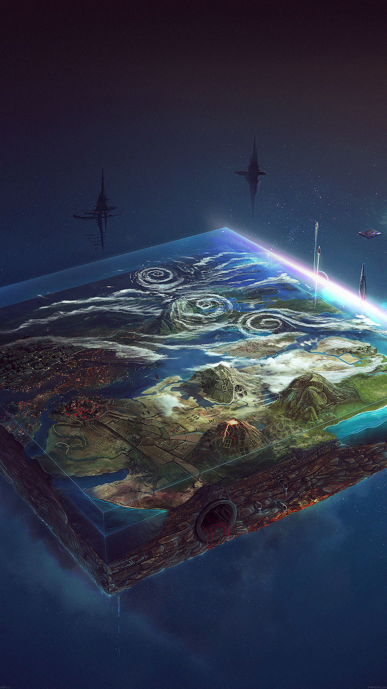 iPhone wallpaper. earth in square space