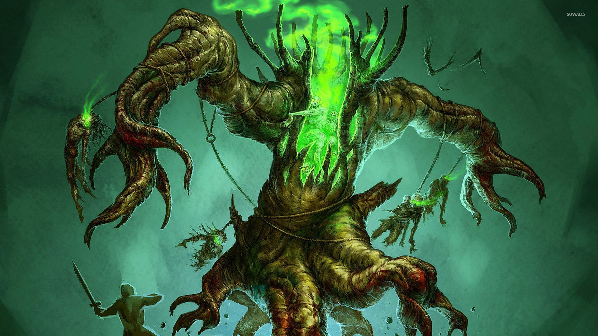 Green tree monster wallpaper wallpaper