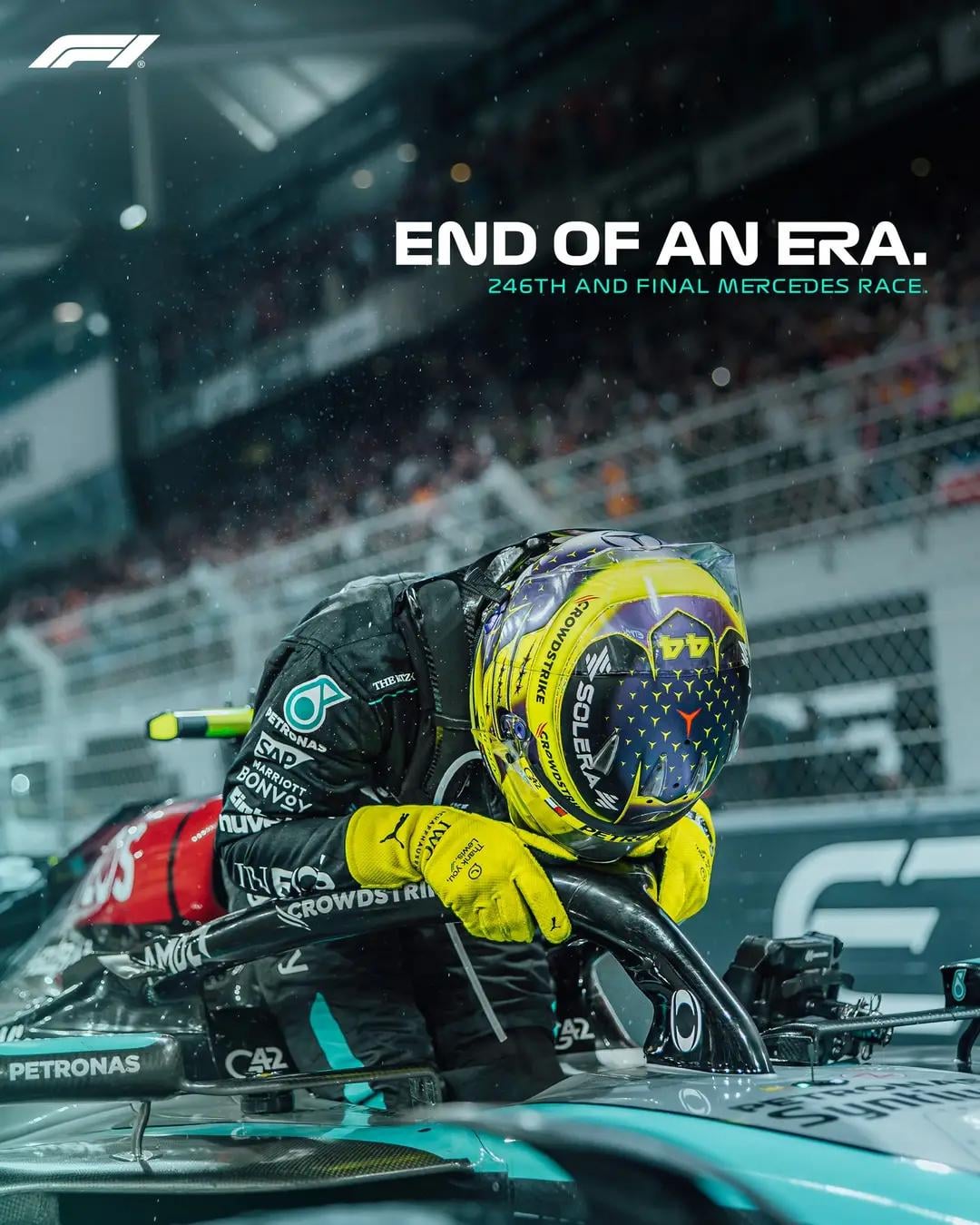 Mercedes post for Lewis Hamilton