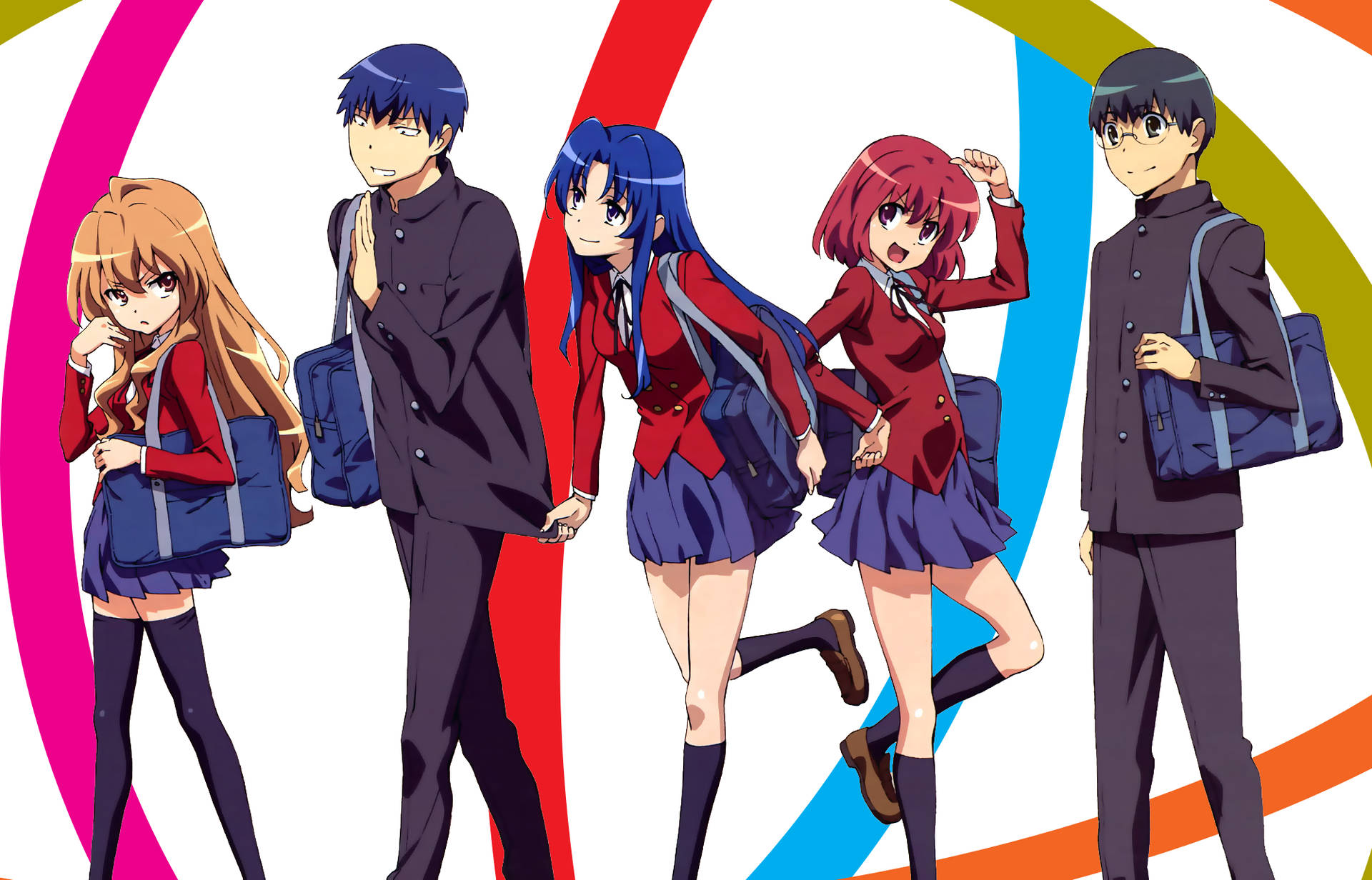 Download Capturing a Moment of Friendship in Toradora Wallpaper