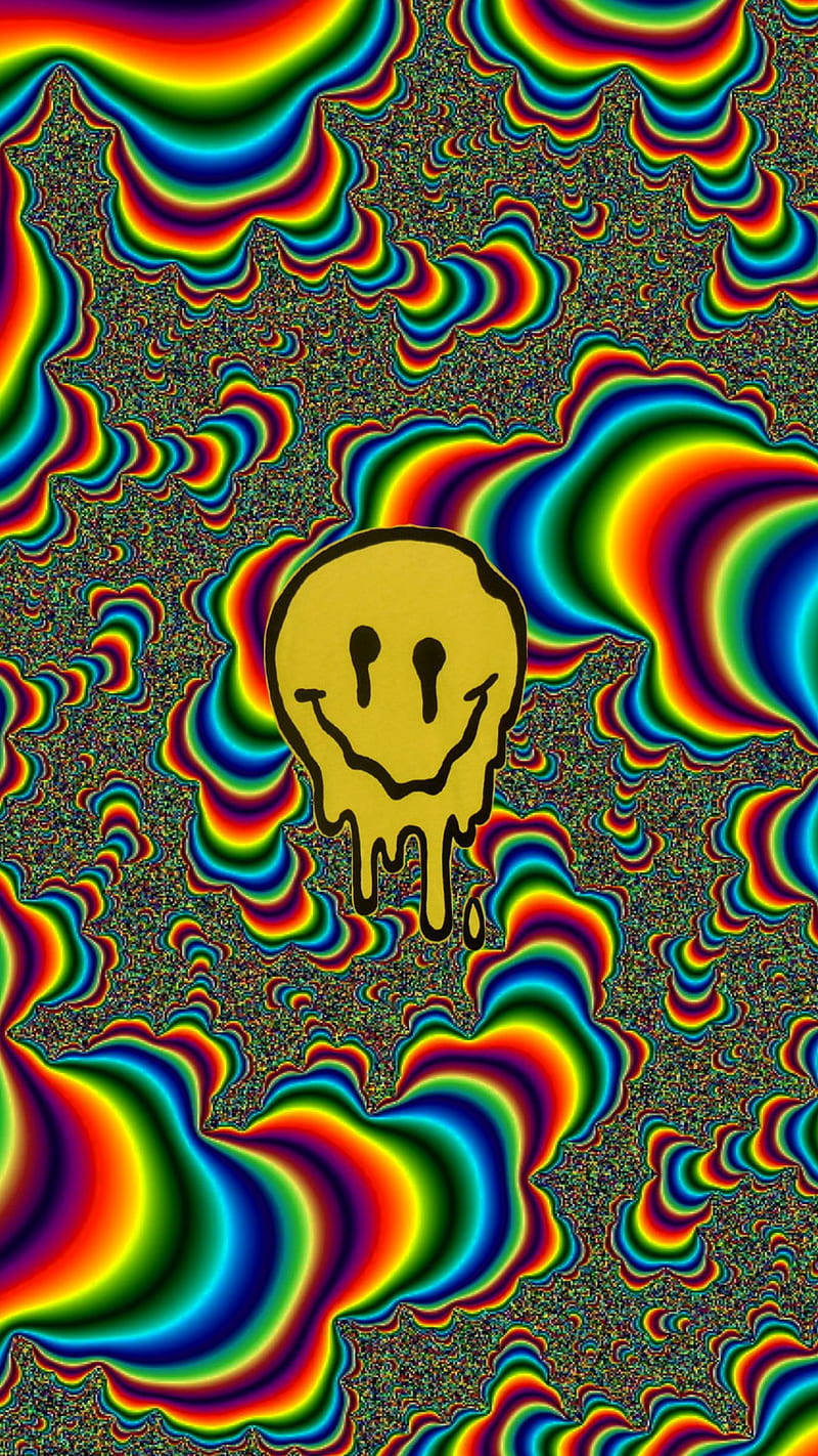 Download Abstract Melting Smiley Trippy Aesthetic Wallpaper