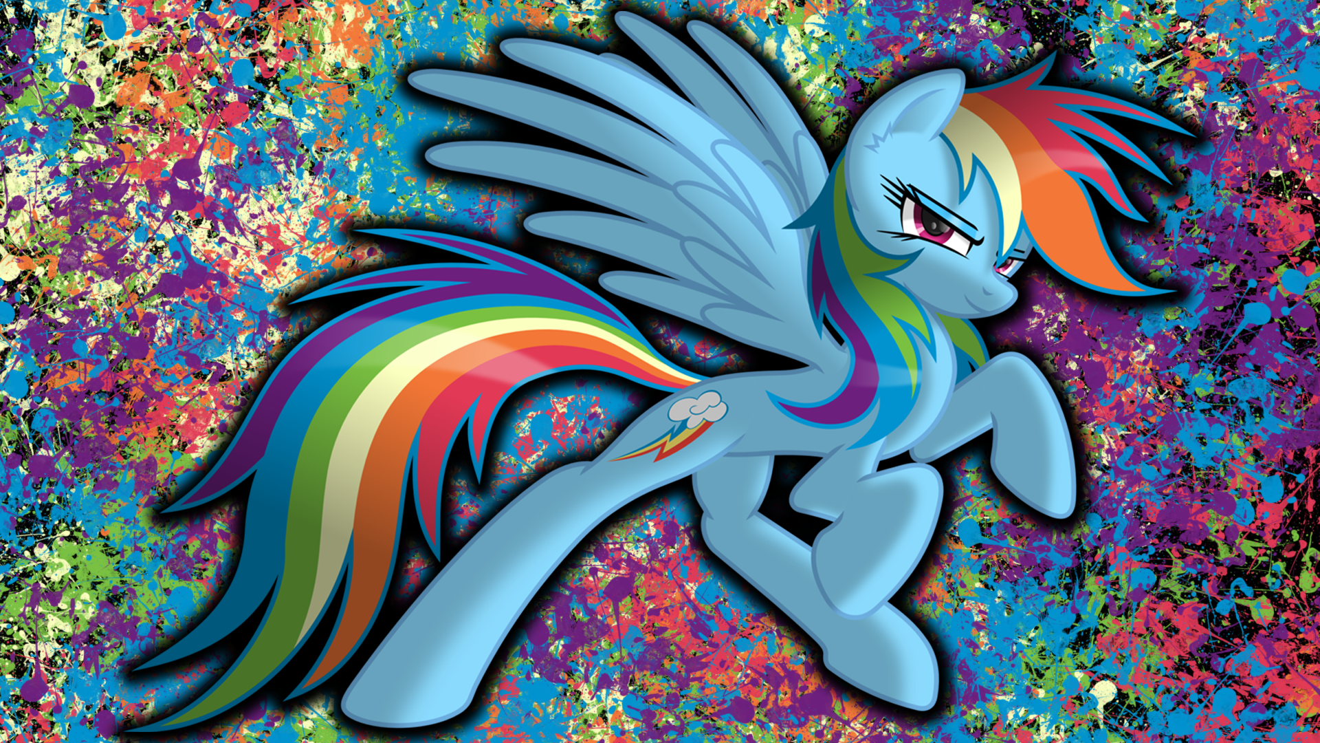 Rainbow Dash Splat Wallpaper by danspy1994 and RatchetHuN. My Little Pony wallpaper. My Little Wallpaper are Magic
