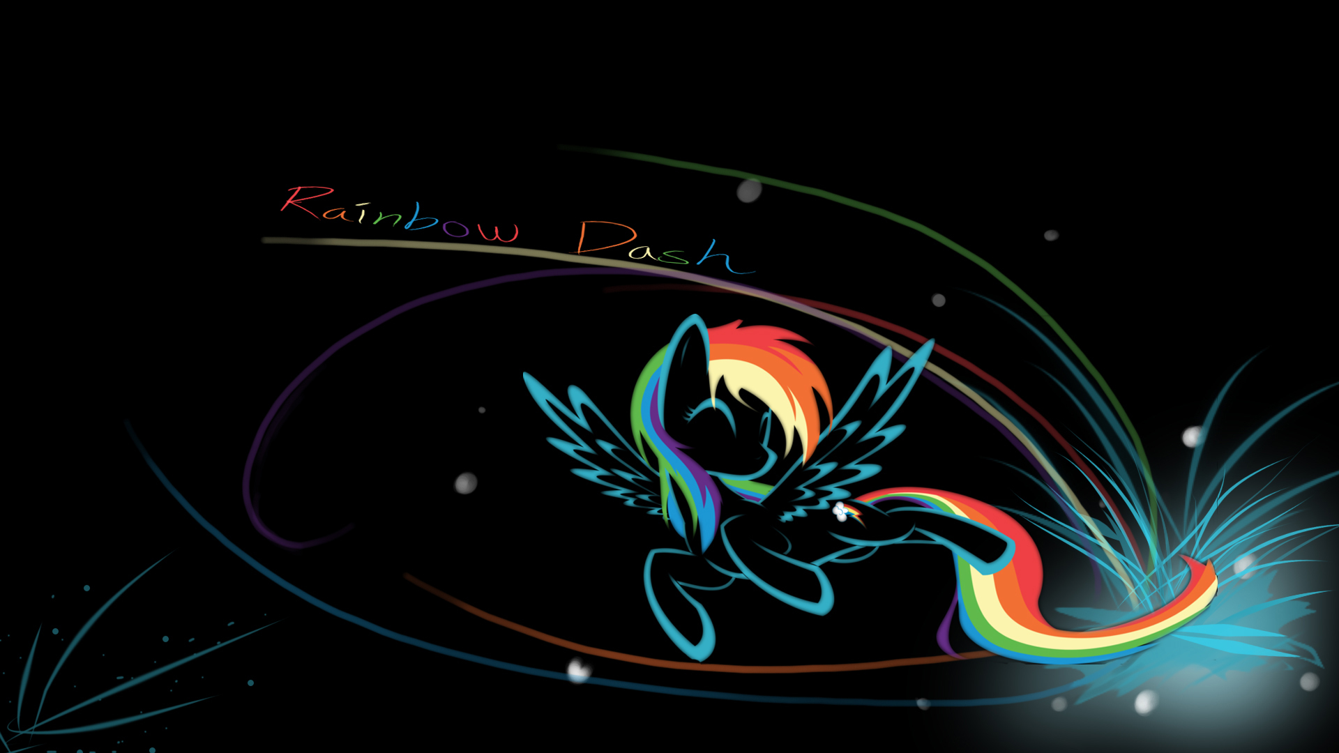 Wallpaper background, the inscription, black, rainbow, my little pony, rainbow dash, mlp, dash for mobile and desktop, section фильмы, resolution 1920x1080
