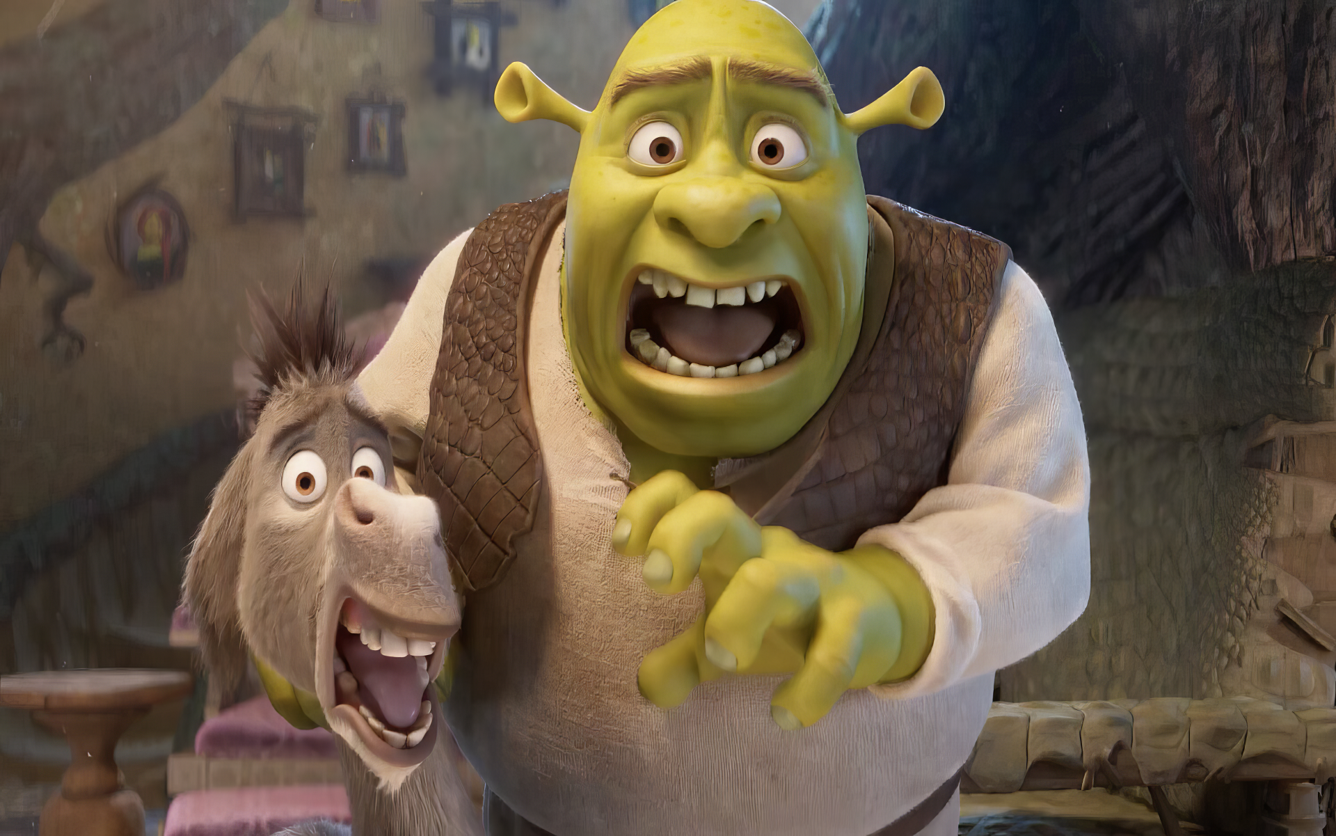 Shrek 5 HD Wallpaper: Shrek and Donkey's Adventure