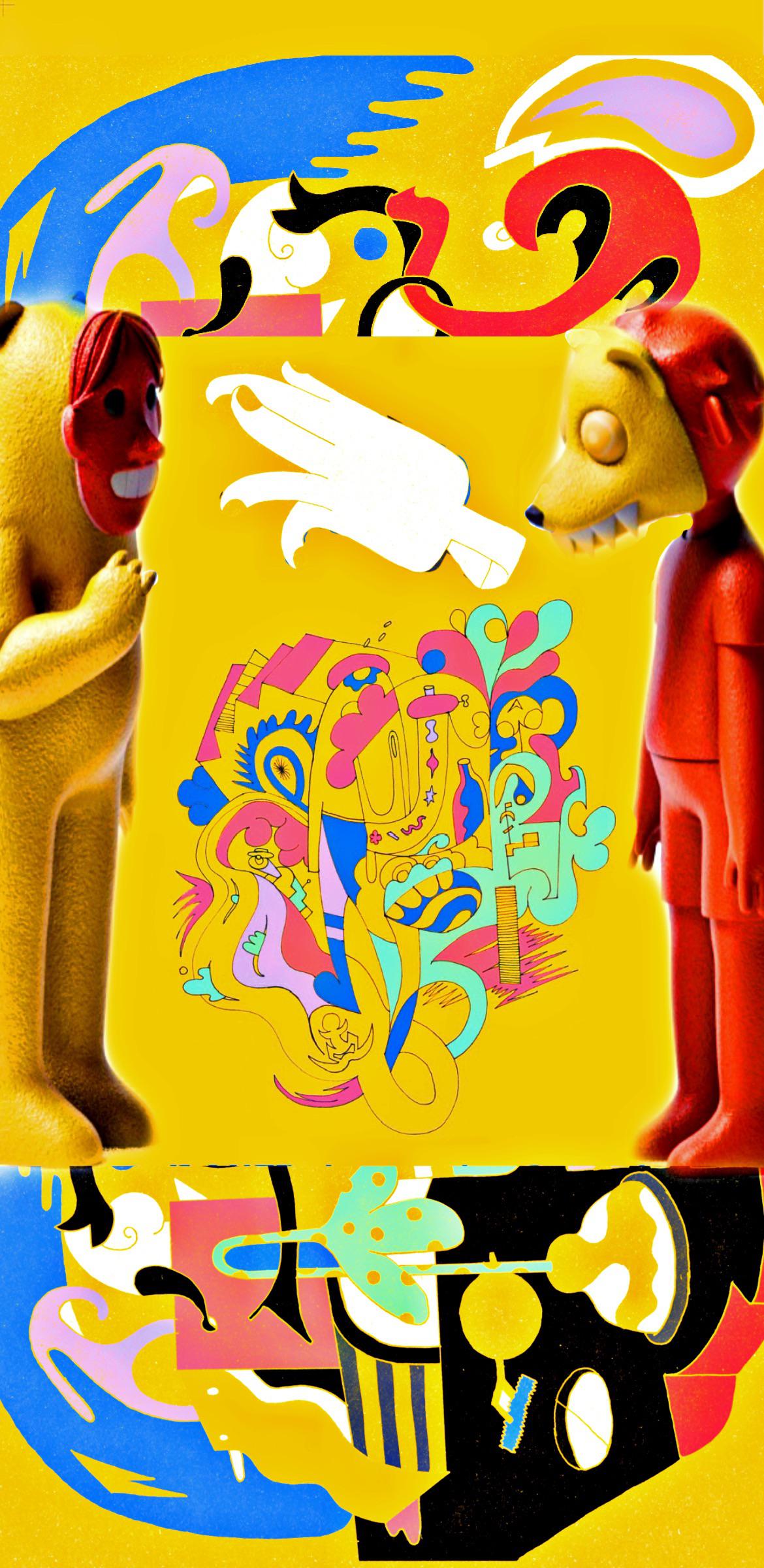 Made a phone background themed around faces using the file drop on Macs website