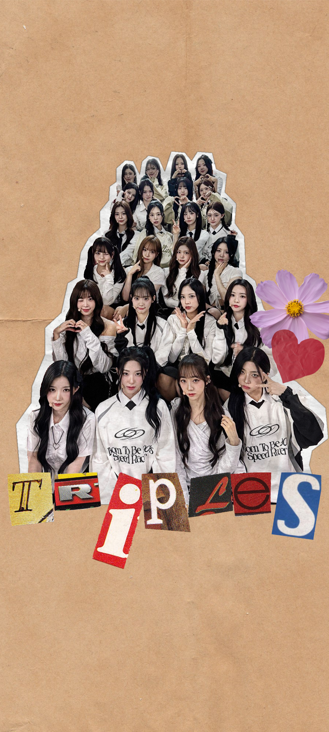 tripleS OT24 Magazine Cutout Style Phone Wallpaper FHD+