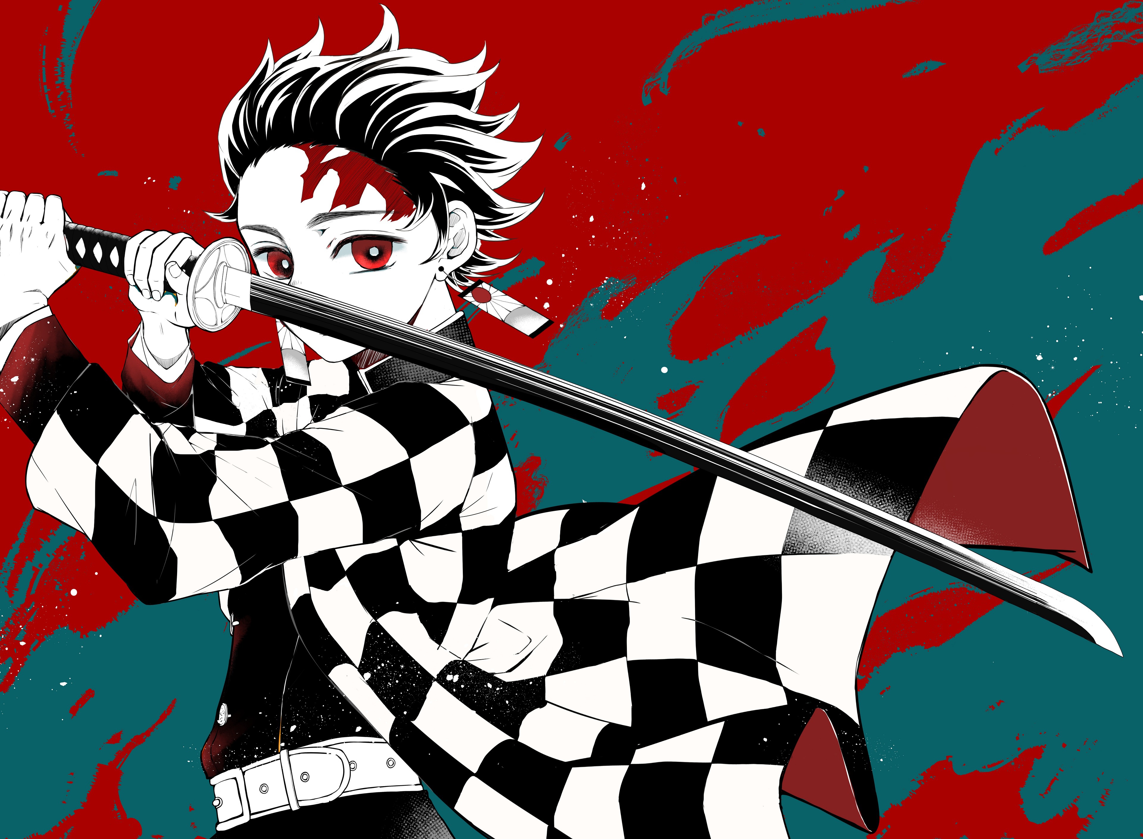 Wallpaper sword, guy, Demon Slayer Kimetsu no Yaiba for mobile and desktop, section сёнэн, resolution 3840x2820