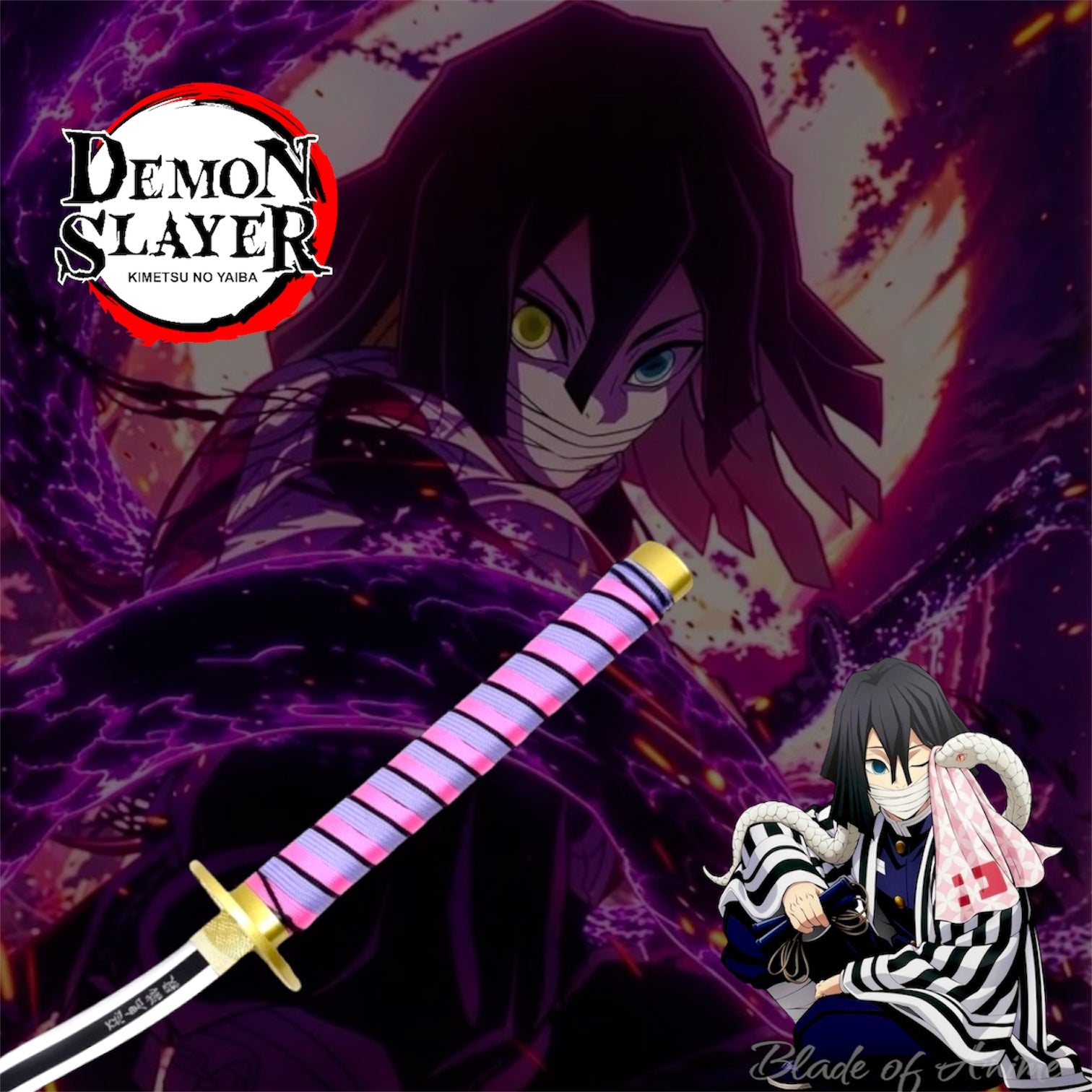 Obanai Iguro Stainless Steel Katana