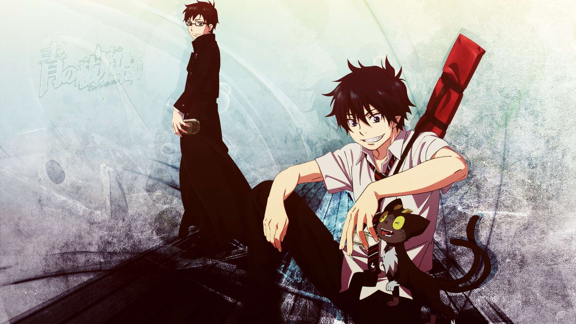 Wallpaper anime, art, guy, brothers, Ao no Exorcist, Blue exorcist, poludemon, Yukio Okumura for mobile and desktop, section сёнэн, resolution 1920x1080