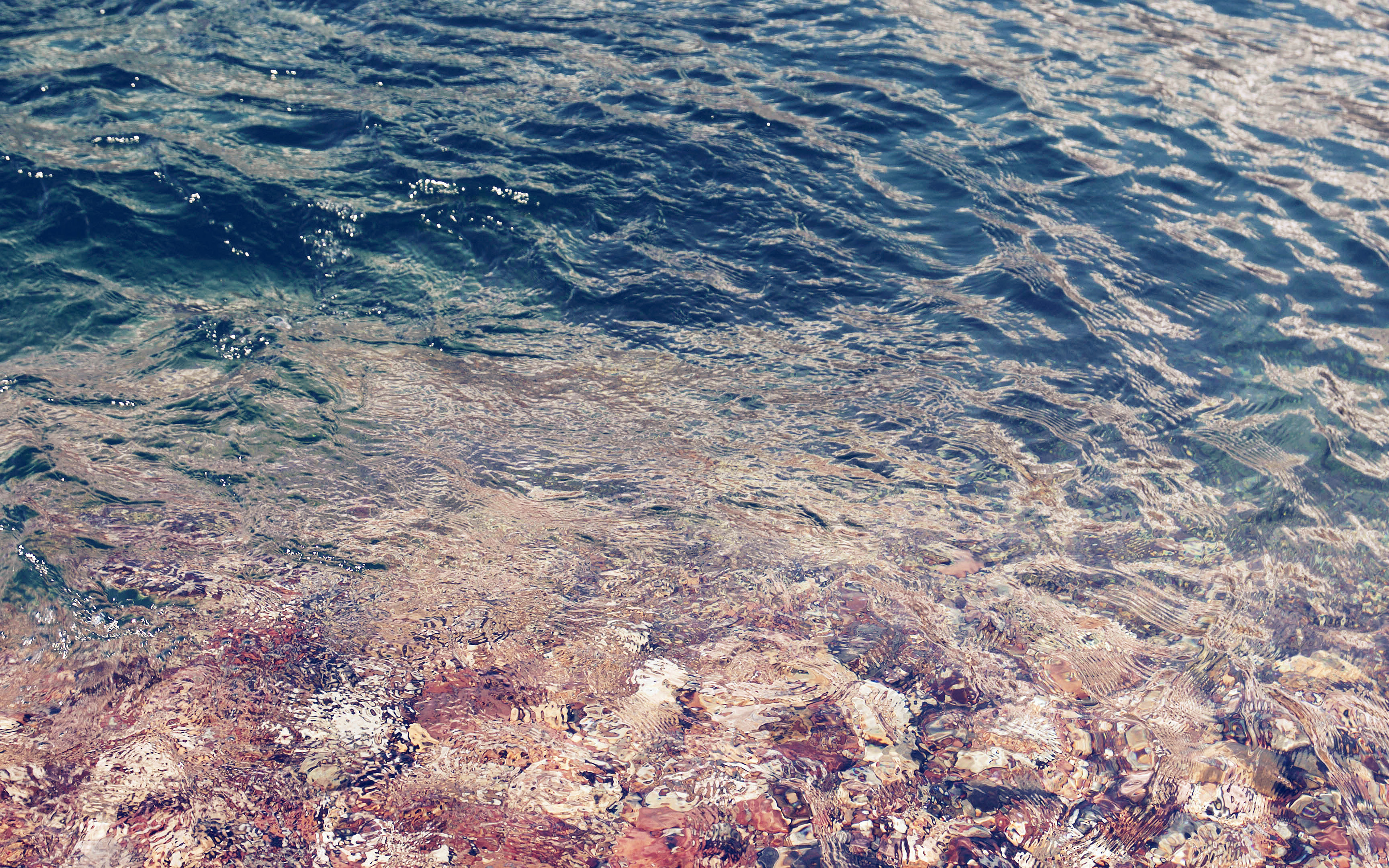 wallpaper for desktop, laptop. water ripples sea clear nature pattern